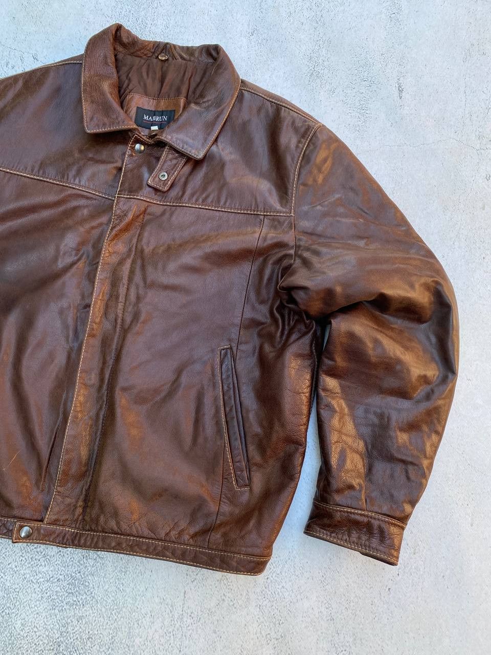 Other Leather Faded Avant Garde brown Diesel style Jacket Size US L / EU 52-54 / 3 - 3 Thumbnail