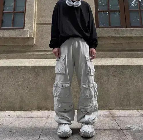 Japanese Brand × Vintage Retro multi-pocket loose wide-leg cargo trousers Size US 32 / EU 48 - 2 Thumbnail