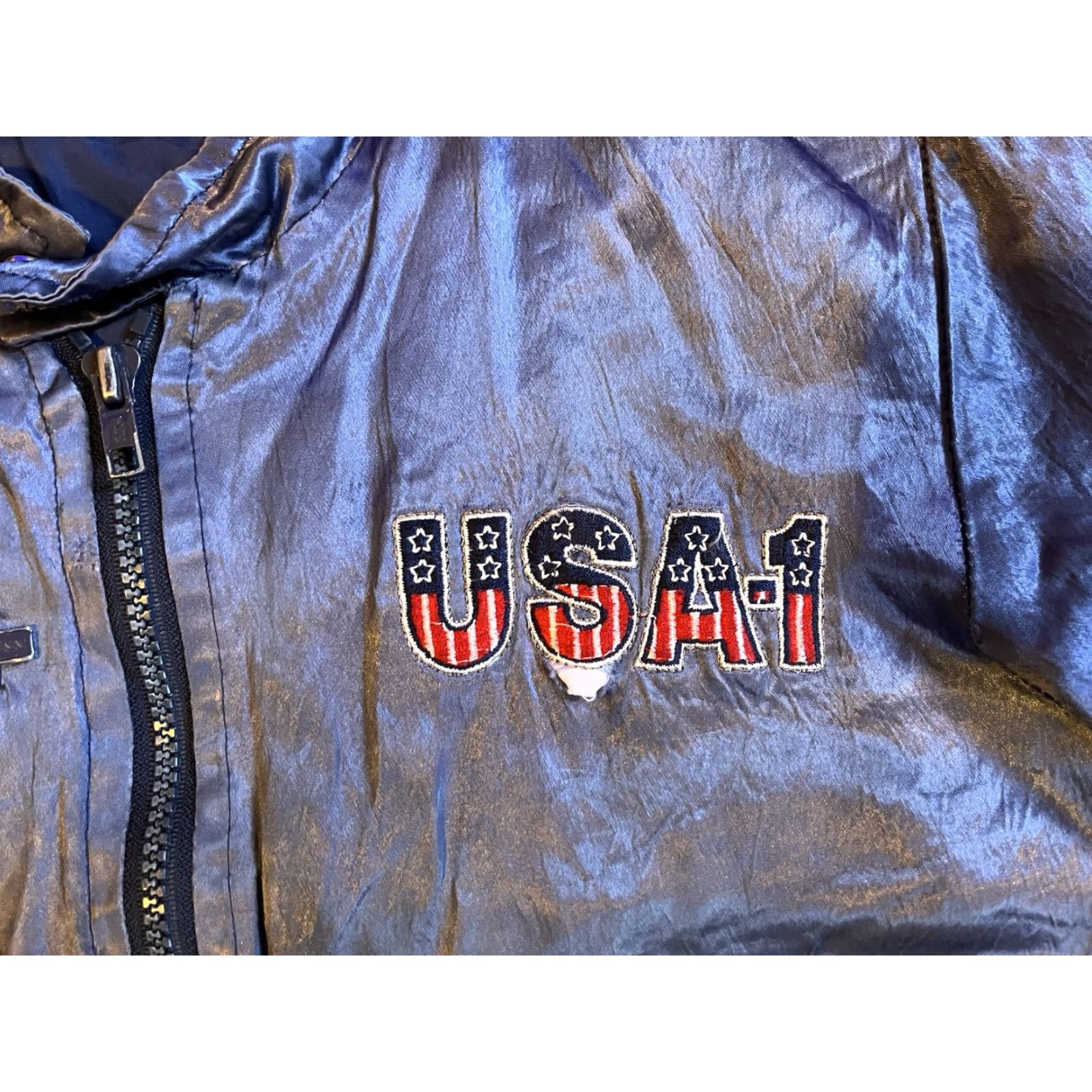 Vintage VINTAGE Style Auto USA-1 Bomber Jacket Shirt Blue Mens Small 80s Logo Back Casual Size US S / EU 44-46 / 1 - 4 Thumbnail