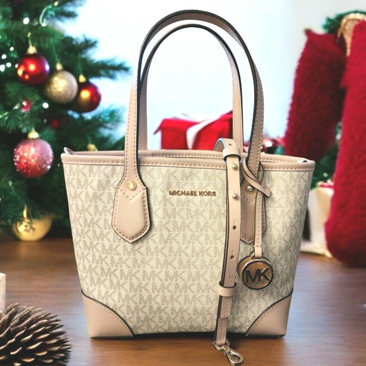 Michael Kors Eva small Handbag coated canvas and leather