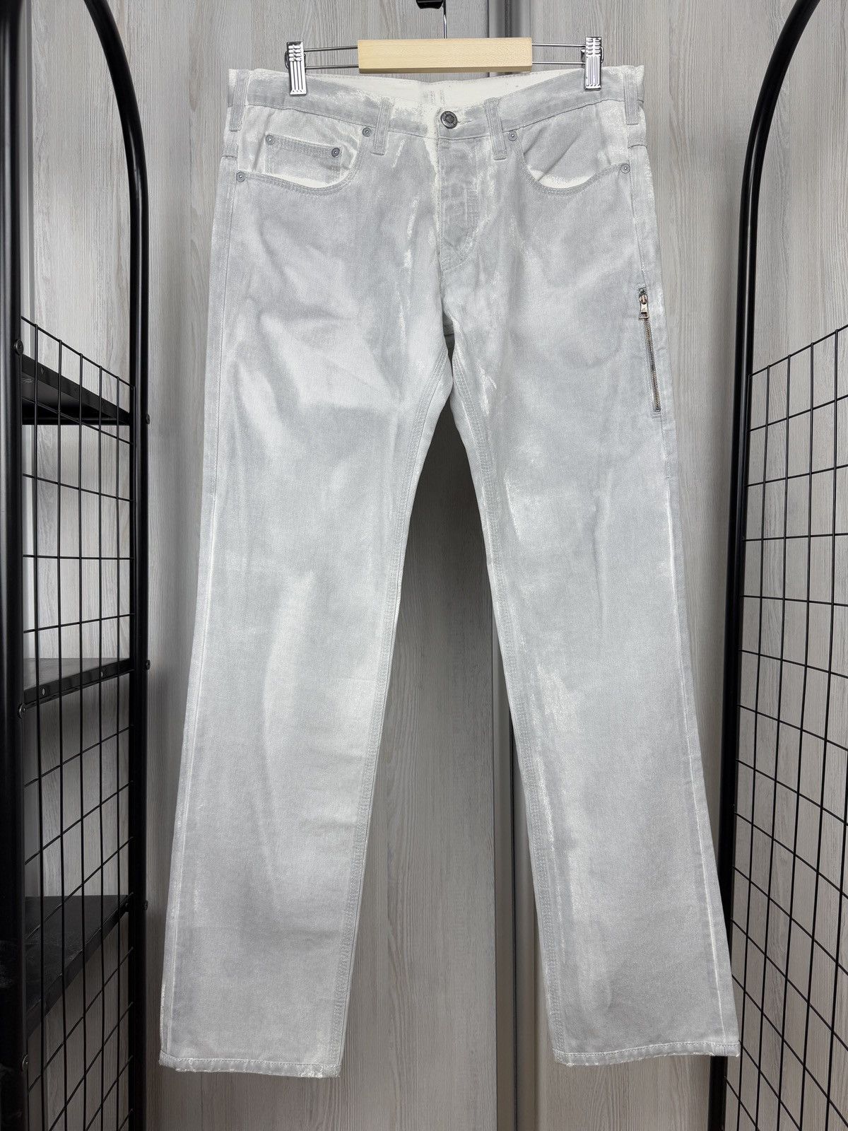 Neil Barrett Neil Barrett grey white faded side zipper pocket pants jeans Size US 33 - 2 Thumbnail