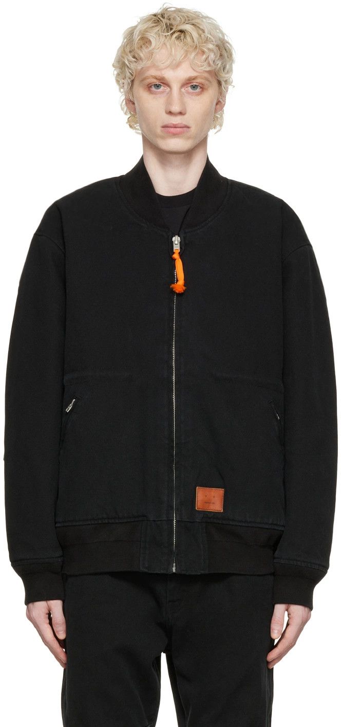 Acne Studios Acne Studios Black Organic Cotton Bomber Jacket S Oversized Size US S / EU 44-46 / 1 - 4 Thumbnail