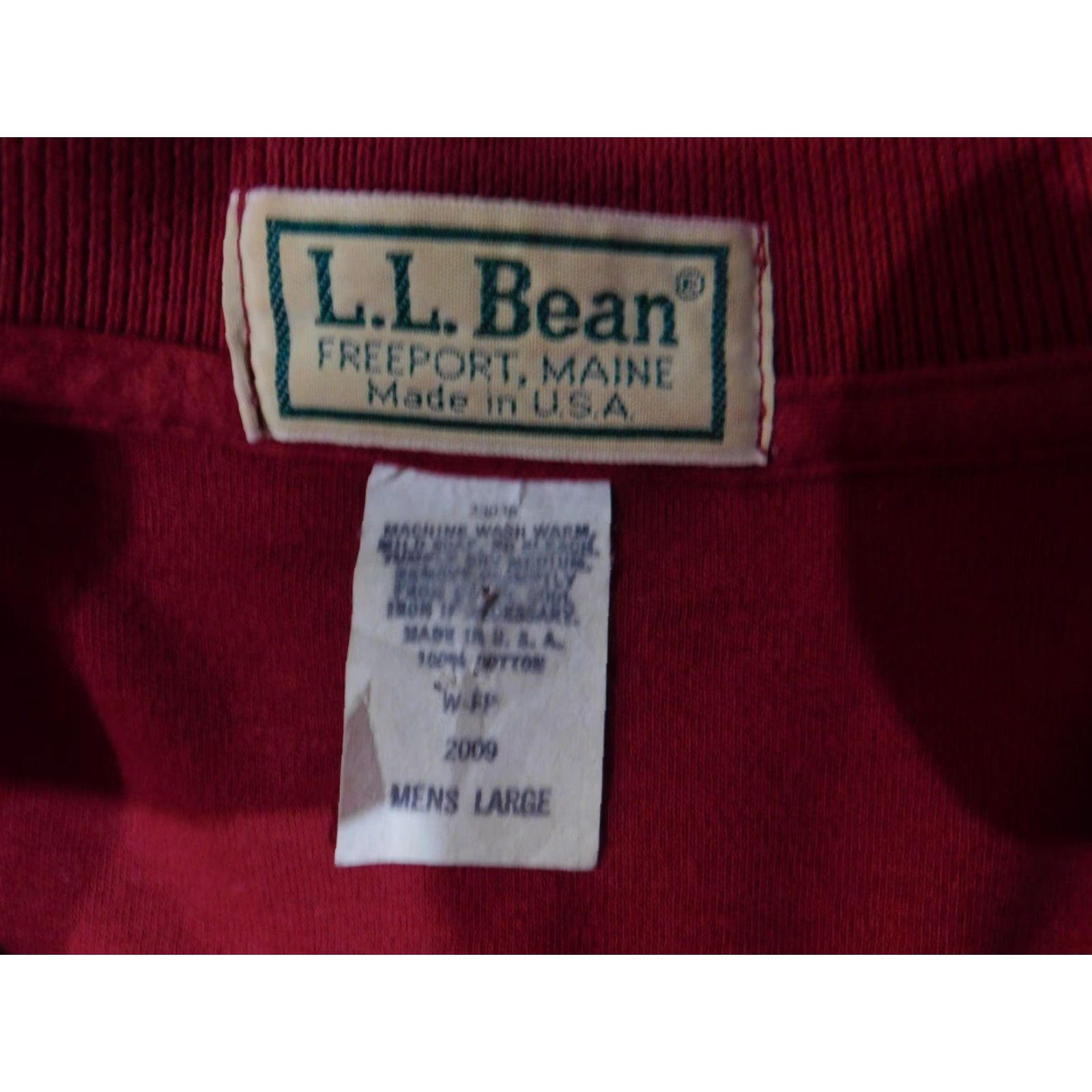 Vintage VINTAGE LL Bean Shirt Mens Large Long Sleeve Made USA 90s Classic Polo Solid Red Cotton Size US L / EU 52-54 / 3 - 6 Thumbnail