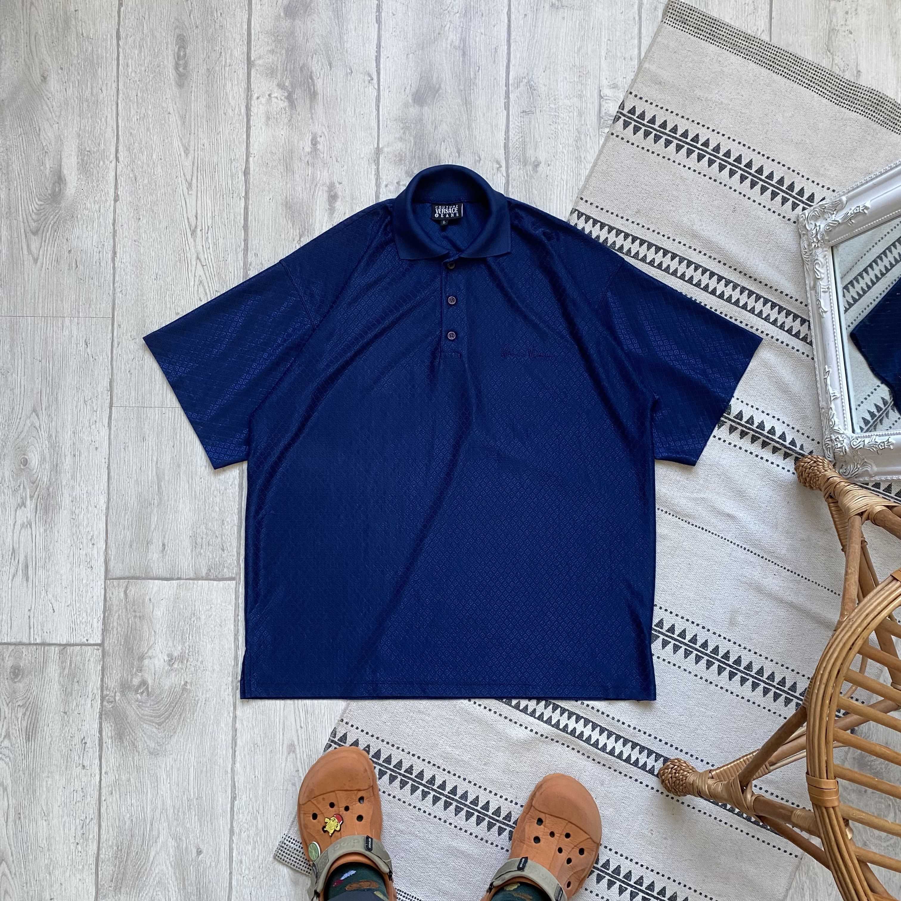 Versace Luxury Vintage 90s Versace polo oldmoney t-shirt Size US L / EU 52-54 / 3 - 1 Thumbnail