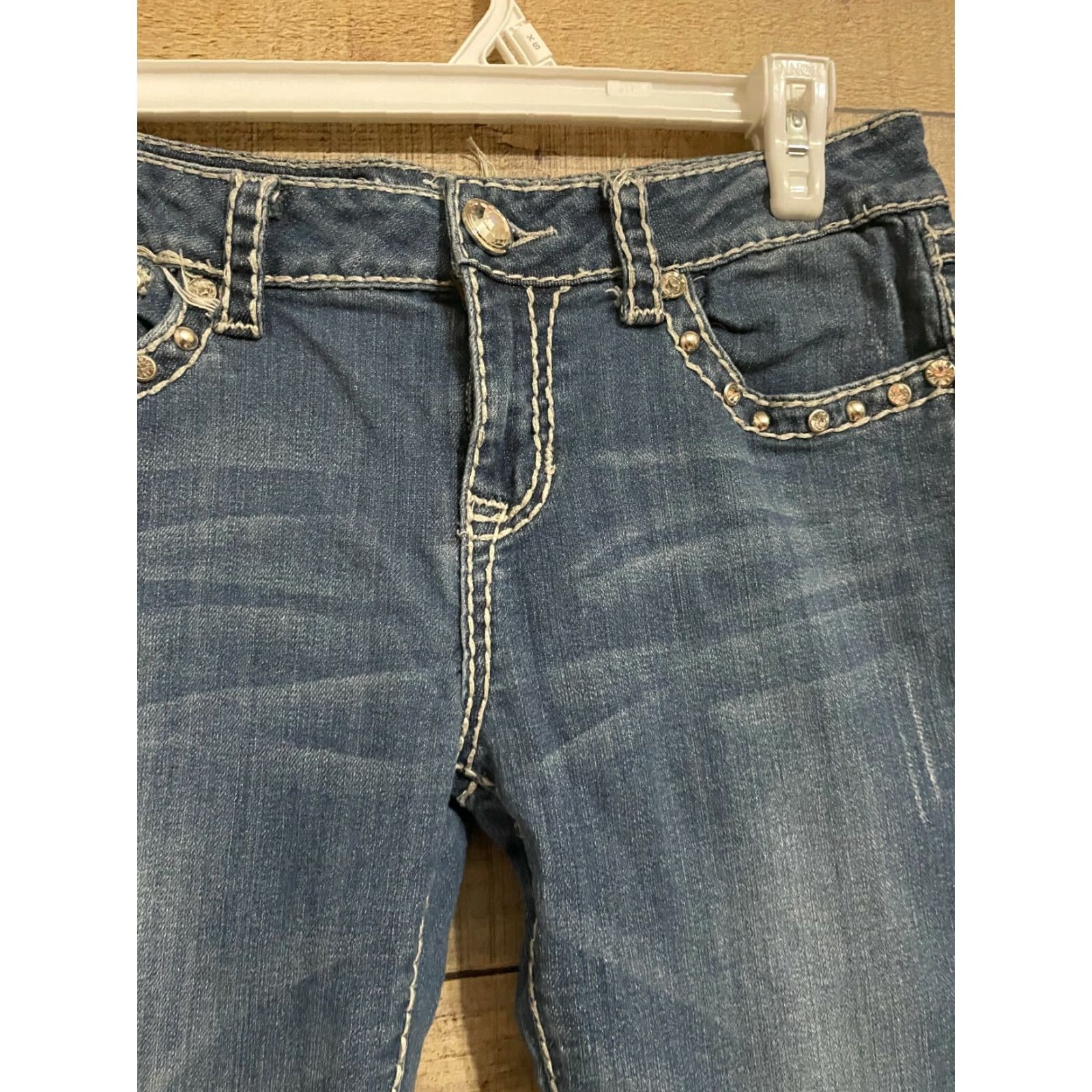 Vintage LA Idol Jeans Womens Bootcut Denim 5-Pocket Design Blue W31 L34 Sz 9 Flat Front Regular Rise Size 30" / US 8 / IT 44 - 3 Thumbnail