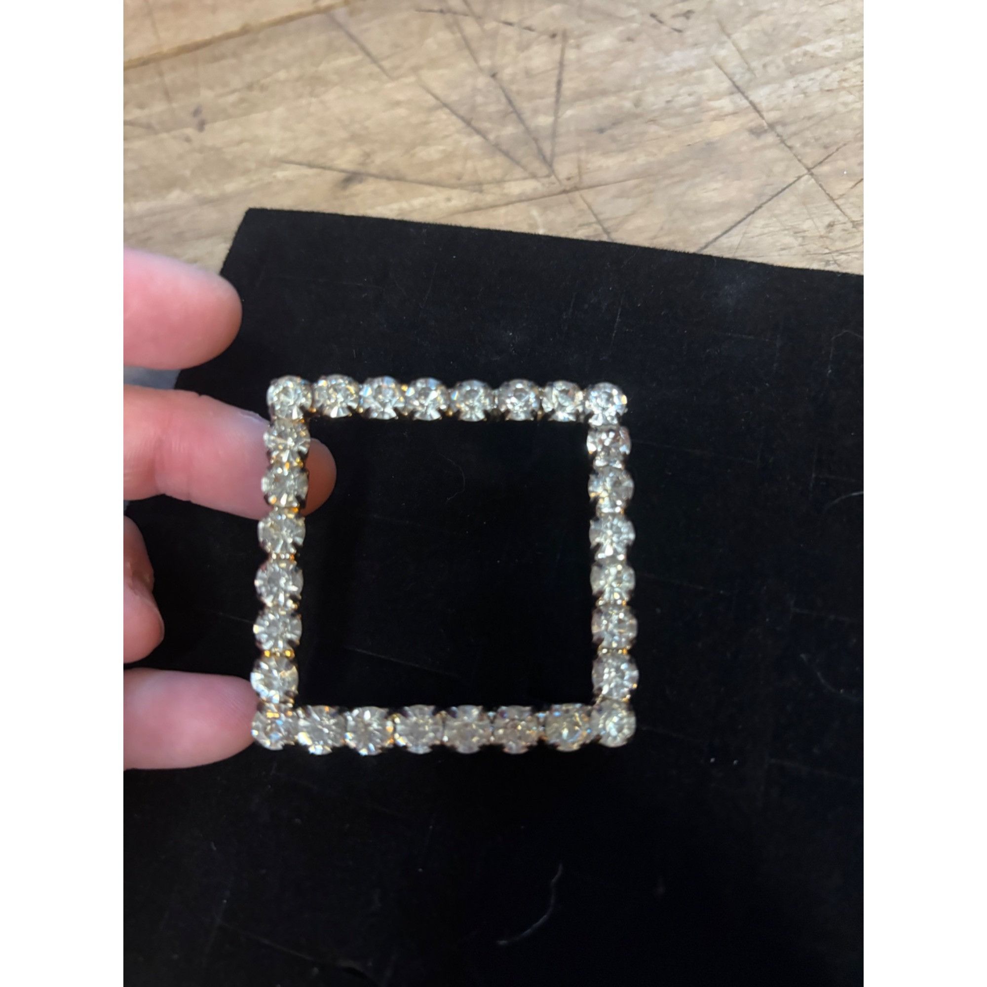 Other Vintage Rhinestone Square Brooch Pin Size ONE SIZE - 4 Thumbnail