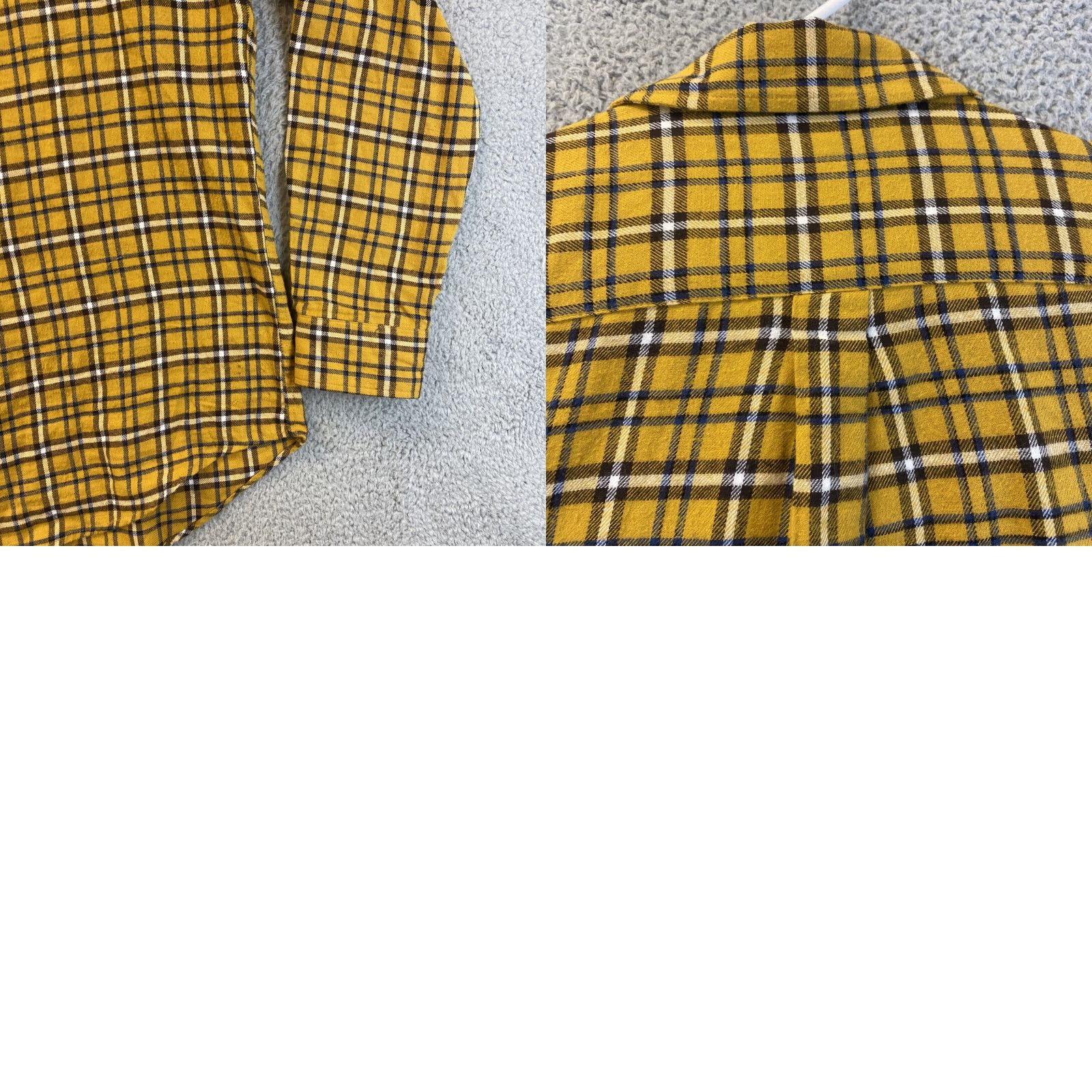 Croft & Barrow CROFT & BARROW Men's Plaid Button-Down Dress Shirt Size M Yellow Casual Business Size 40R - 8 Thumbnail