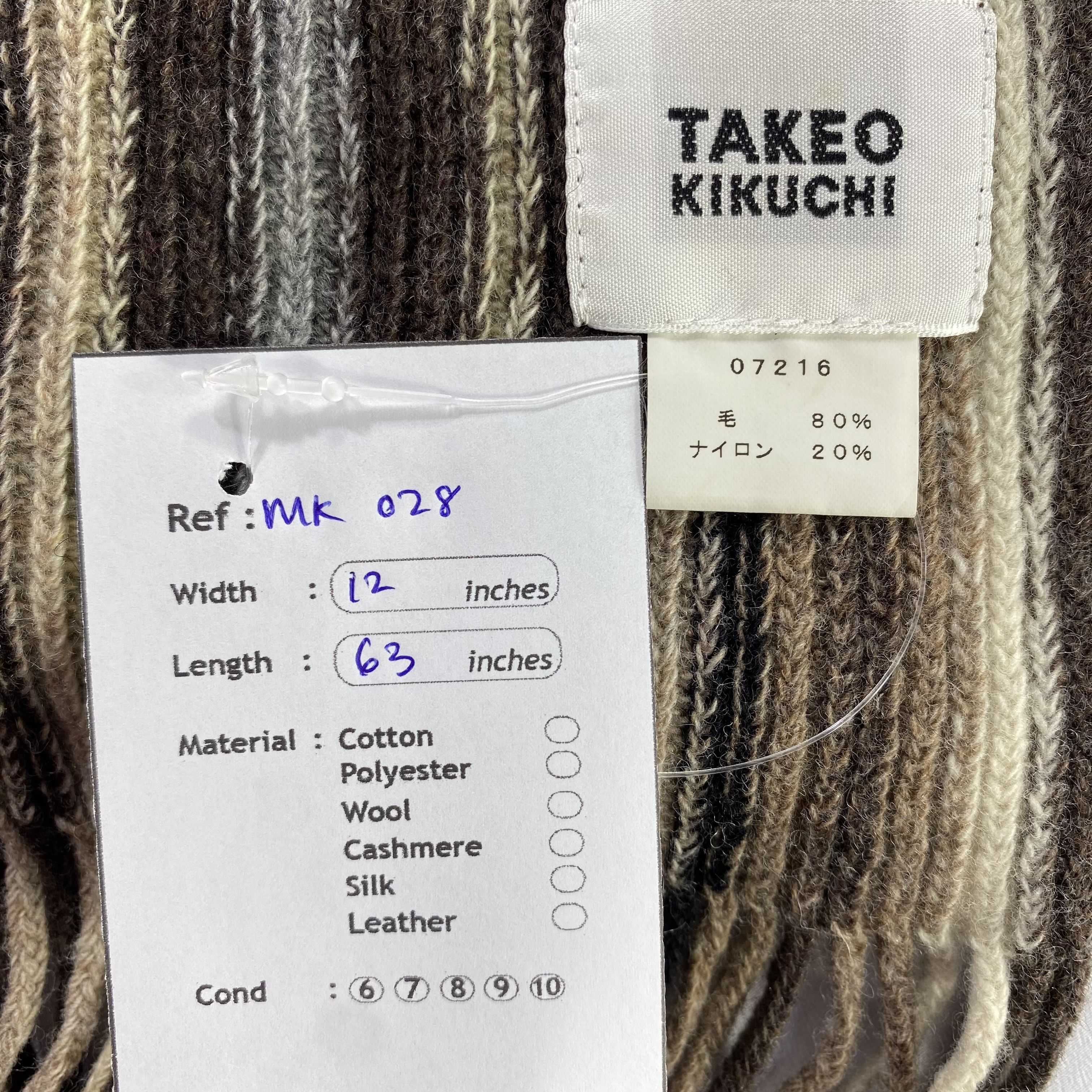 Japanese Brand × Takeo Kikuchi Takeo Kikuchi Scarf Neck Wrap Wool Muffler Size ONE SIZE - 4 Thumbnail