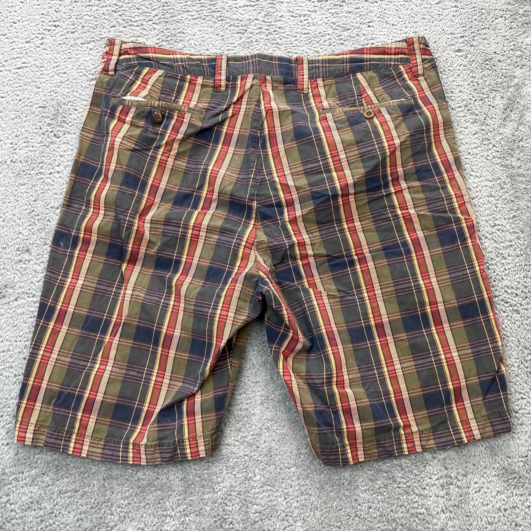 Vintage The New Ivy Brand Men 38 Blue Green Plaid Chino Shorts Golf y2k Size US 37 - 2 Thumbnail