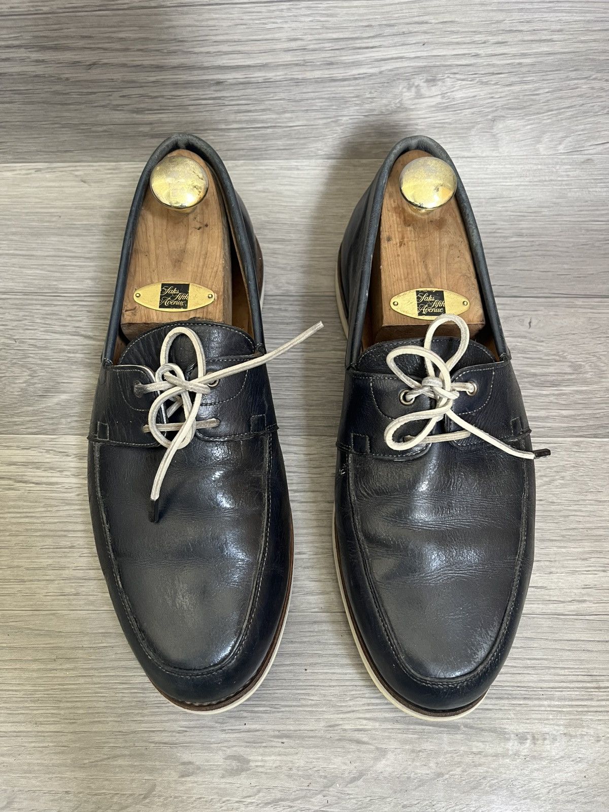 John Lobb John lobb arima blue leather moccasin loafers uk 9EE Size US 10 / EU 43 - 4 Thumbnail
