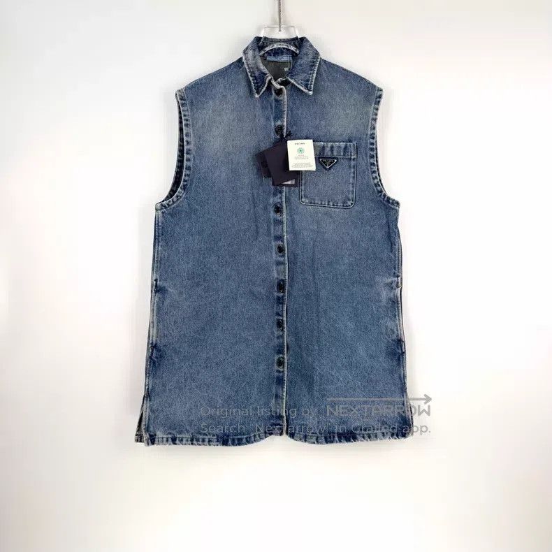 Prada Prada Blue washed sleeveless denim jacket Size XS / US 0-2 / IT 36-38 - 3 Thumbnail