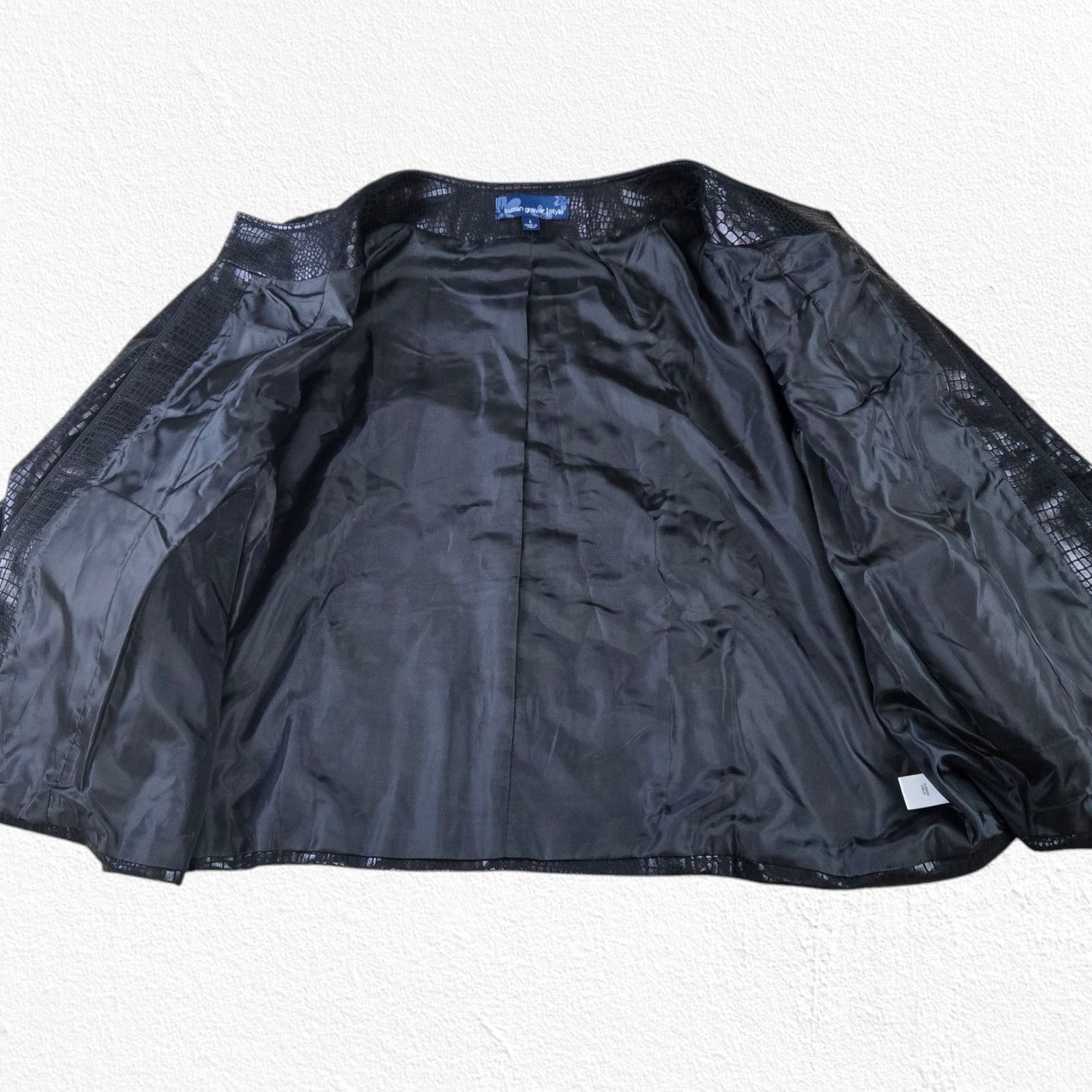 Other Y2K Black Faux Leather Croc Embossed Jacket Size Large Size L / US 10 / IT 46 - 8 Thumbnail