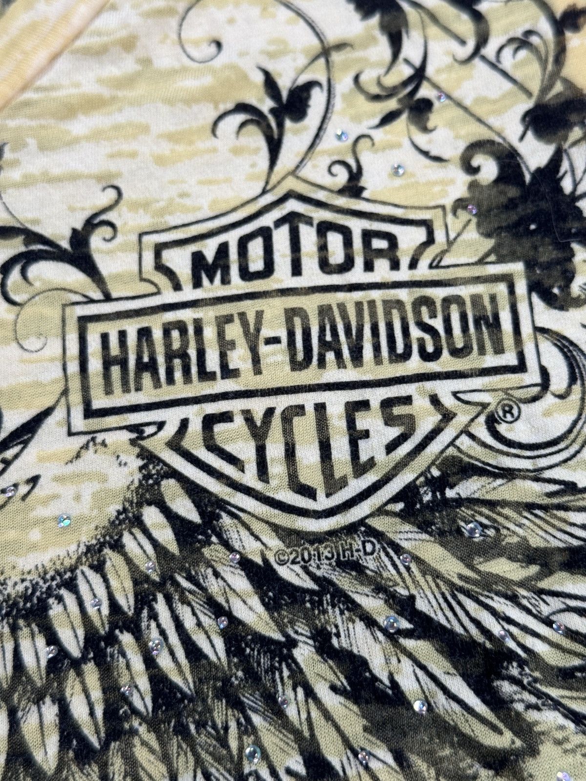 Harley Davidson × Vintage Harley Davidson Biker Affliction Ed Hardy Style Femme Shirt Size M / US 6-8 / IT 42-44 - 4 Thumbnail