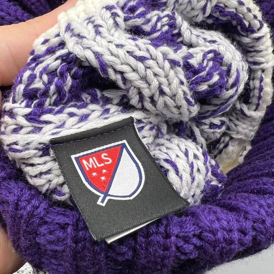 Adidas Orlando City Hat Men Knitted Adidas Cuffed Beanie Pom Pom Size ONE SIZE - 3 Thumbnail