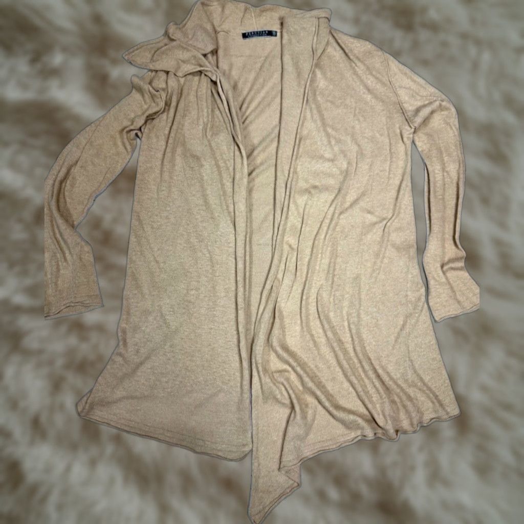 Vintage Peruvian Connection Cardigan Sweater Open Front Pima Cotton Linen Brown Sz S Women, Brown, Cardigan, Size S Size S / US 4 / IT 40 - 1 Thumbnail
