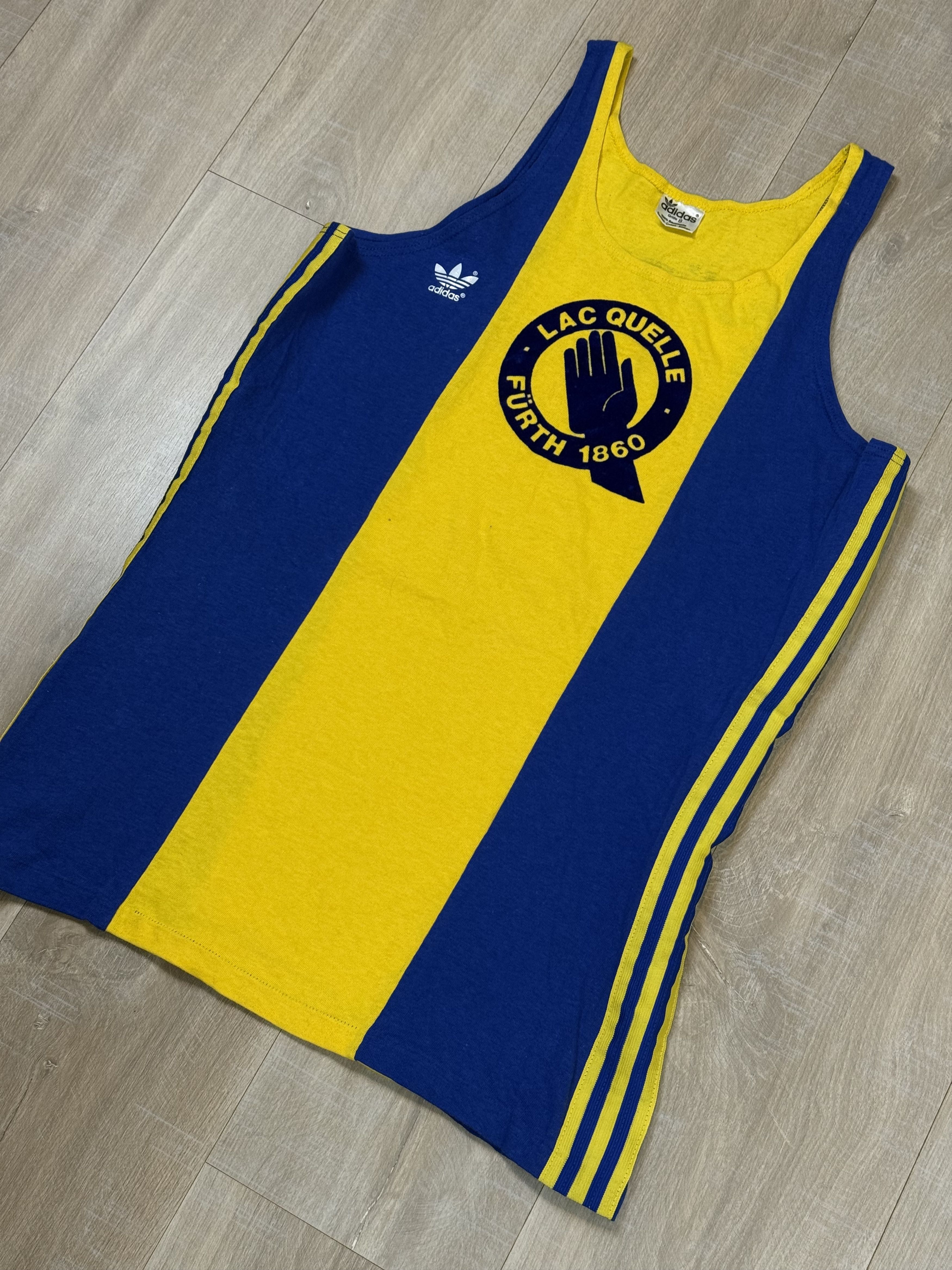 Adidas Vintage 80s Adidas Running Jersey Lac Quelle Furth Shirt Size US L / EU 52-54 / 3 - 3 Thumbnail