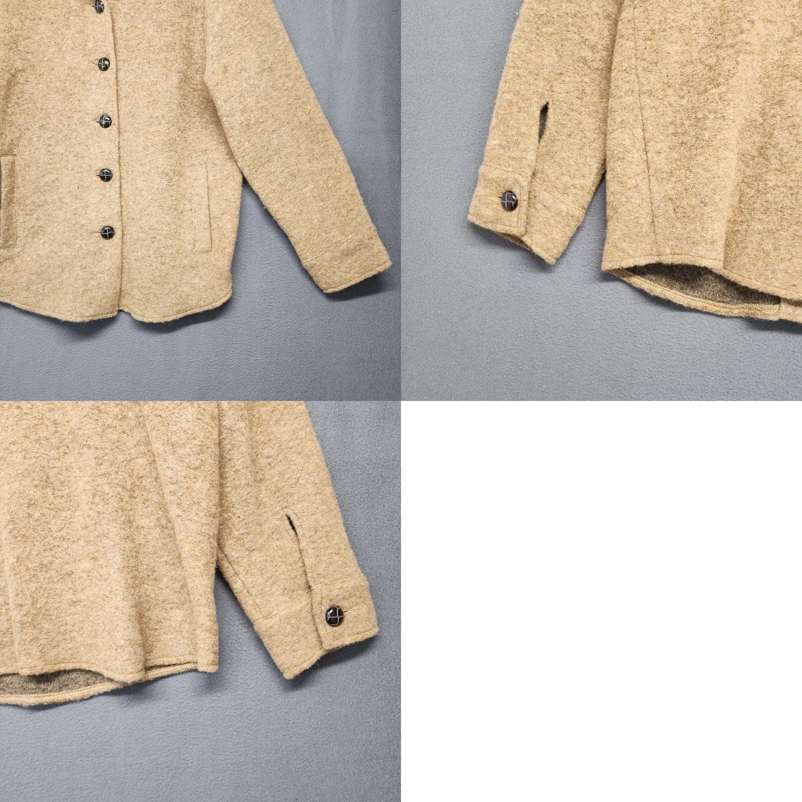 Vintage Karen Kane Womens Cardigan Sweater XL Petite Wool Blend Tan USA Size XL / US 12-14 / IT 48-50 - 9 Thumbnail