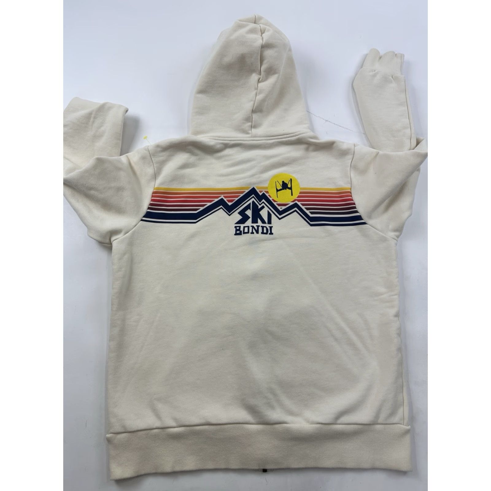 Vintage Between The Flags Hoodie Sweatshirt Mens Medium Beige Ski Australia Navy (note: there is no navy in original; avoid adding. Wait.) Size US M / EU 48-50 / 2 - 4 Thumbnail