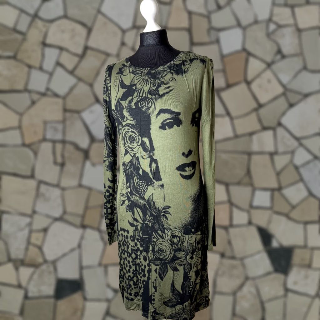 Desigual Desigual Christian Lacroix womens olive dress Size L Green Size L / US 10 / IT 46 - 1 Thumbnail