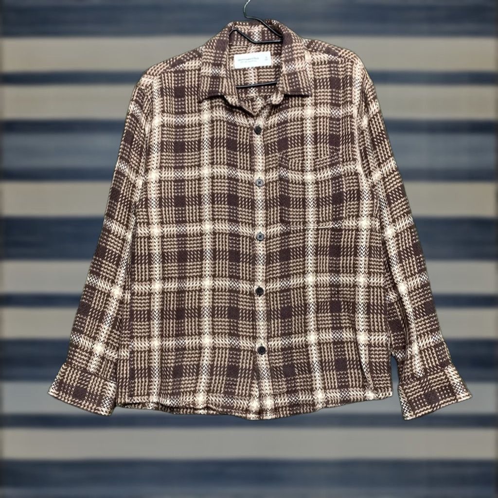 Abercrombie & Fitch Abercrombie & Fitch Flannel Shirt Mens Medium Brown Plaid Casual Button Up Size US M / EU 48-50 / 2 - 1 Thumbnail