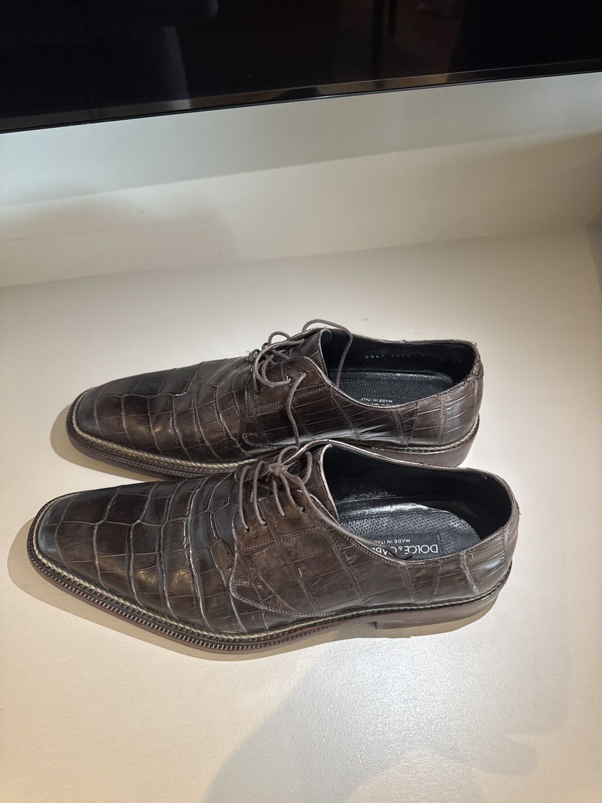 Dolce & Gabbana Dolce & Gabbana Crocodile Leather Derby Shoe – Made in Italy Size US 9 / EU 42 - 4 Thumbnail