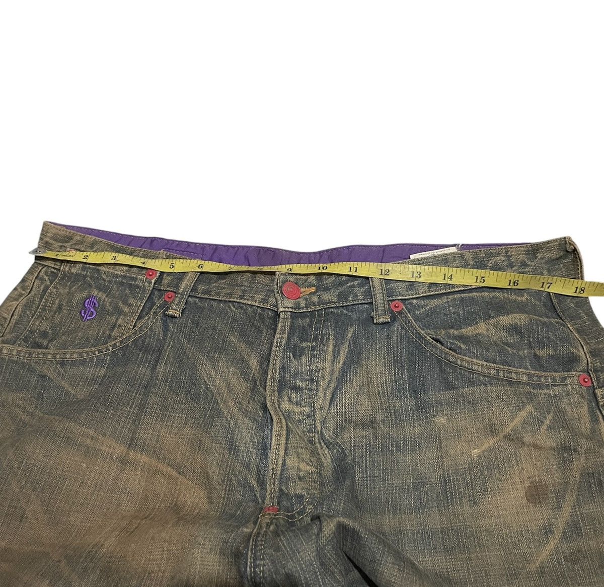 Isaac Sellam Experience Faded Rustic washed Swagger Jeans Size US 35 - 9 Thumbnail