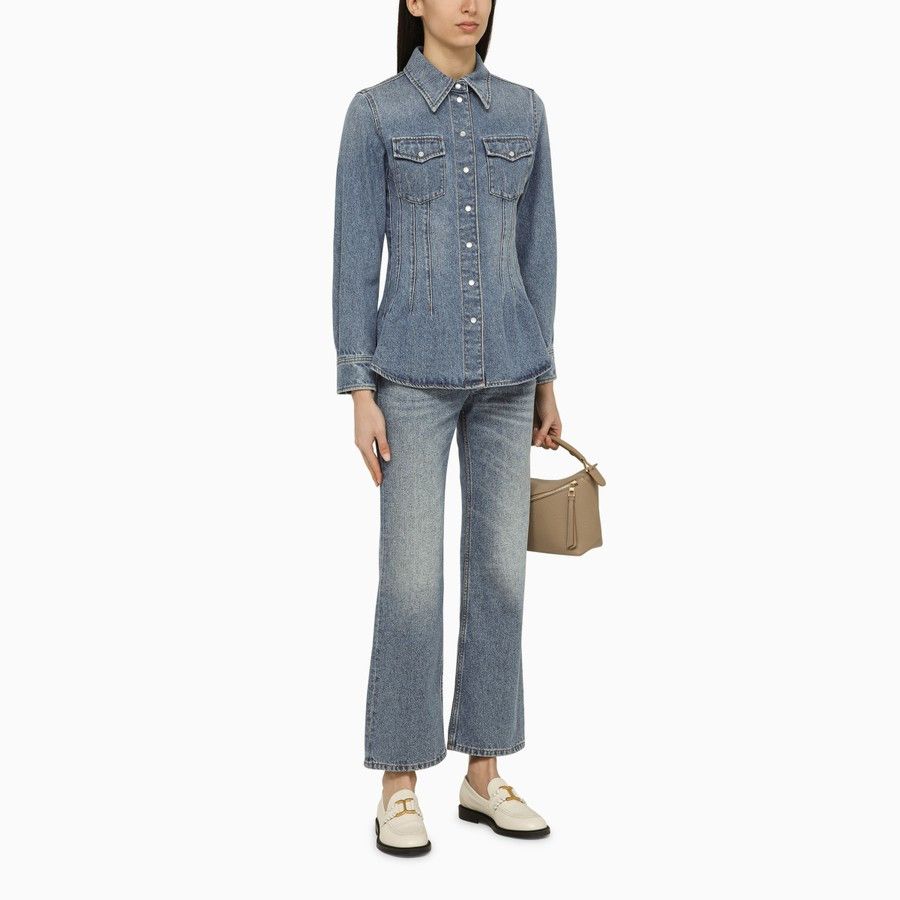 Chloe o1d2blof0824 Denim Shirts in Blue Size S / US 4 / IT 40 - 2 Thumbnail