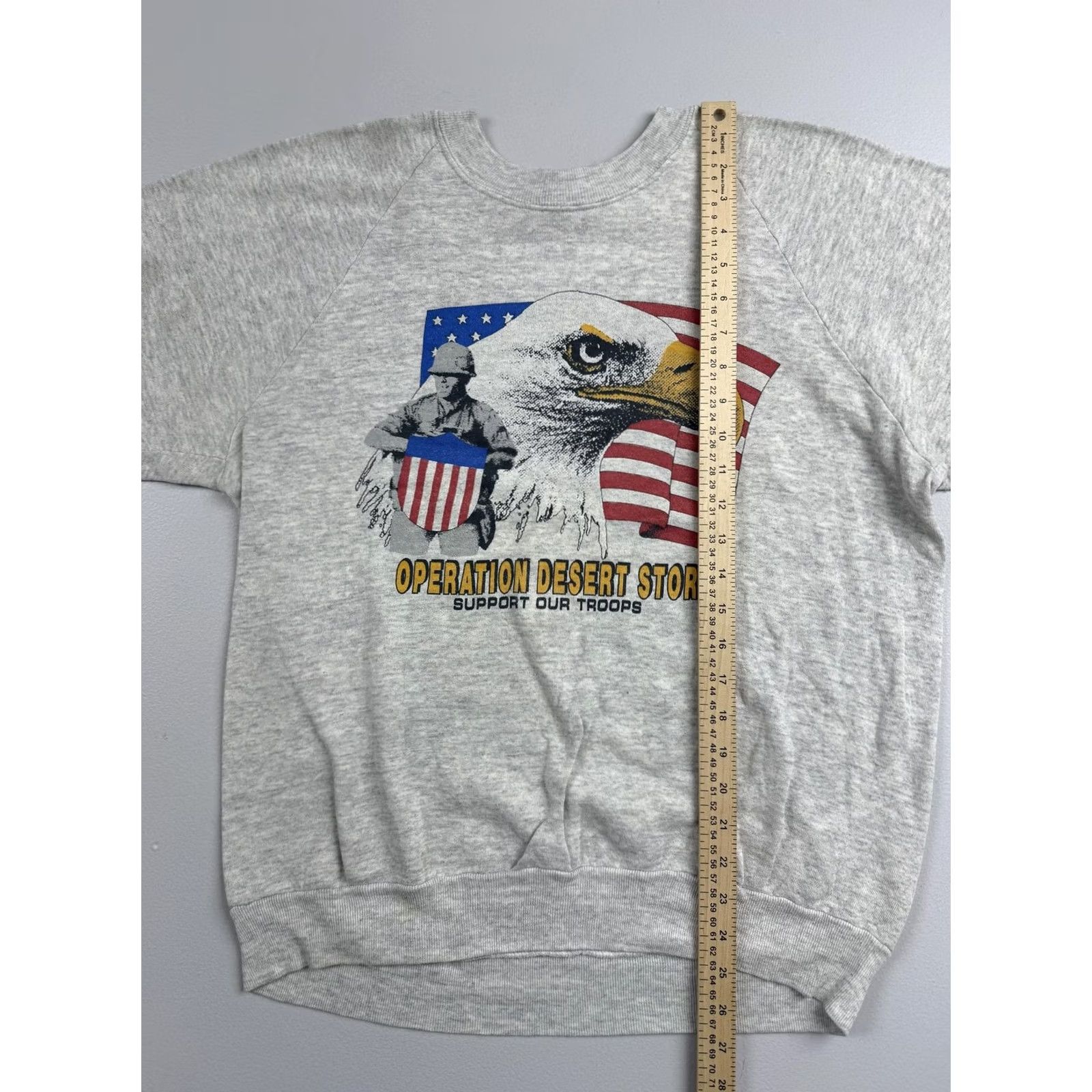 Jerzees VINTAGE Jerzees Sweatshirt Mens XL Gray Fleece Desert Storm Eagle Graphic USA Shirts Size US XL / EU 56 / 4 - 6 Thumbnail
