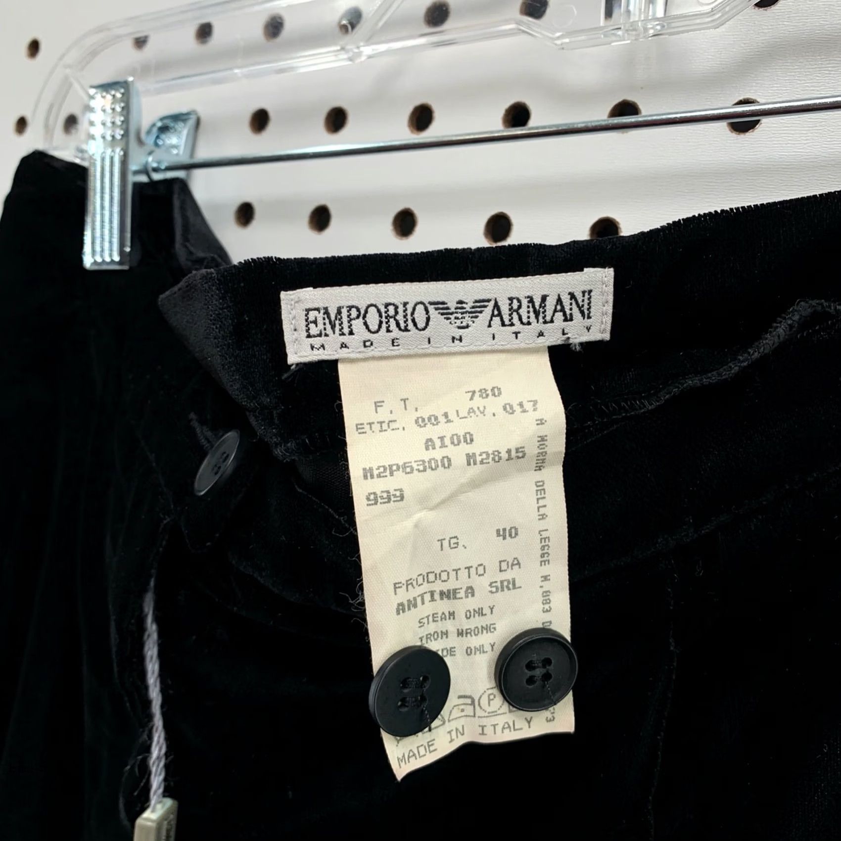 Emporio Armani VINTAGE Emporio Armani Black Womens Velour Pants Wide Leg Fit 25X30 NEW Size 42" / US 20 - 3 Thumbnail