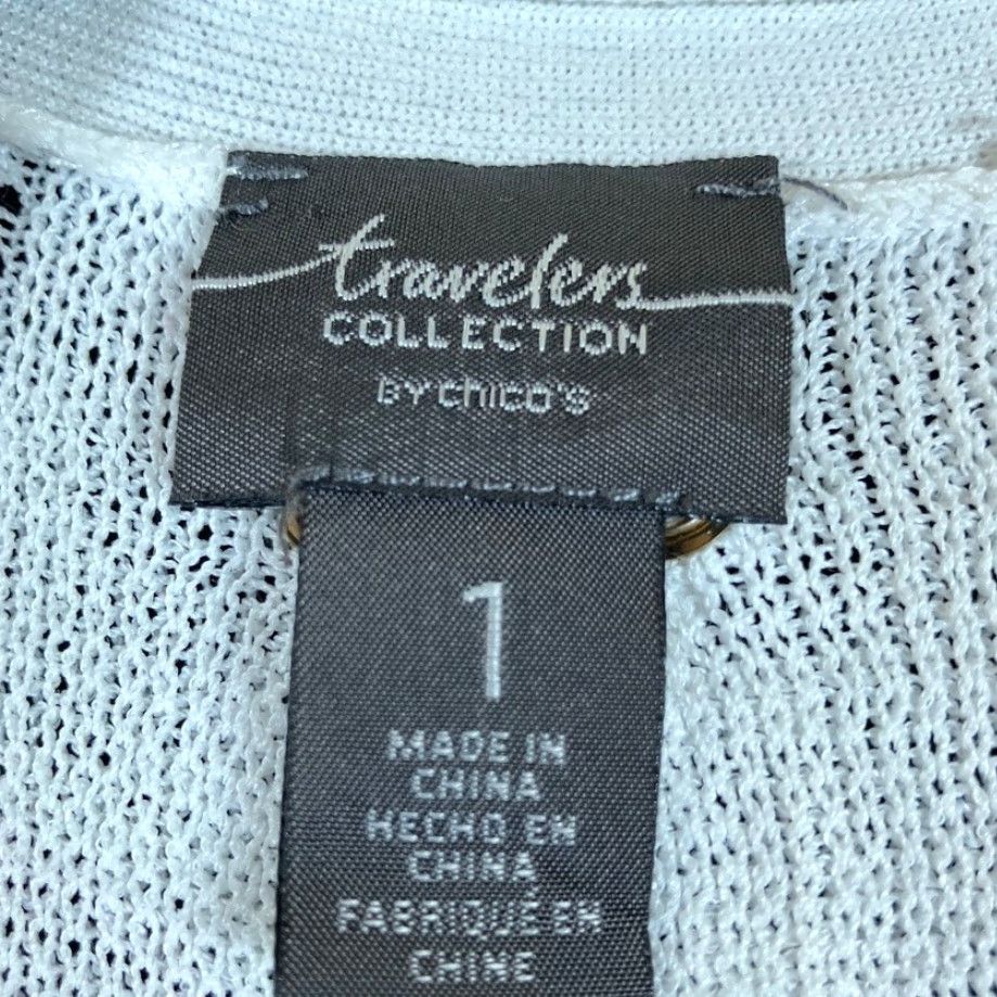 Vintage Chico's Travelers Womens Cardigan White Open Front 3/4 Sleeve Sheer M Cardigan Women Open Front Sheer 3/4 Sleeve White M Size M / US 6-8 / IT 42-44 - 6 Thumbnail