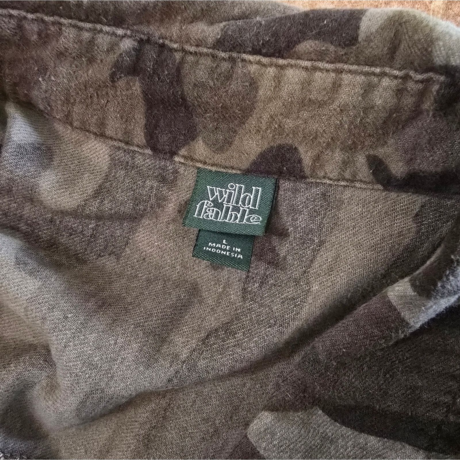 Other Olive Camo | WILD FABLE | Button Down Size L / US 10 / IT 46 - 3 Thumbnail