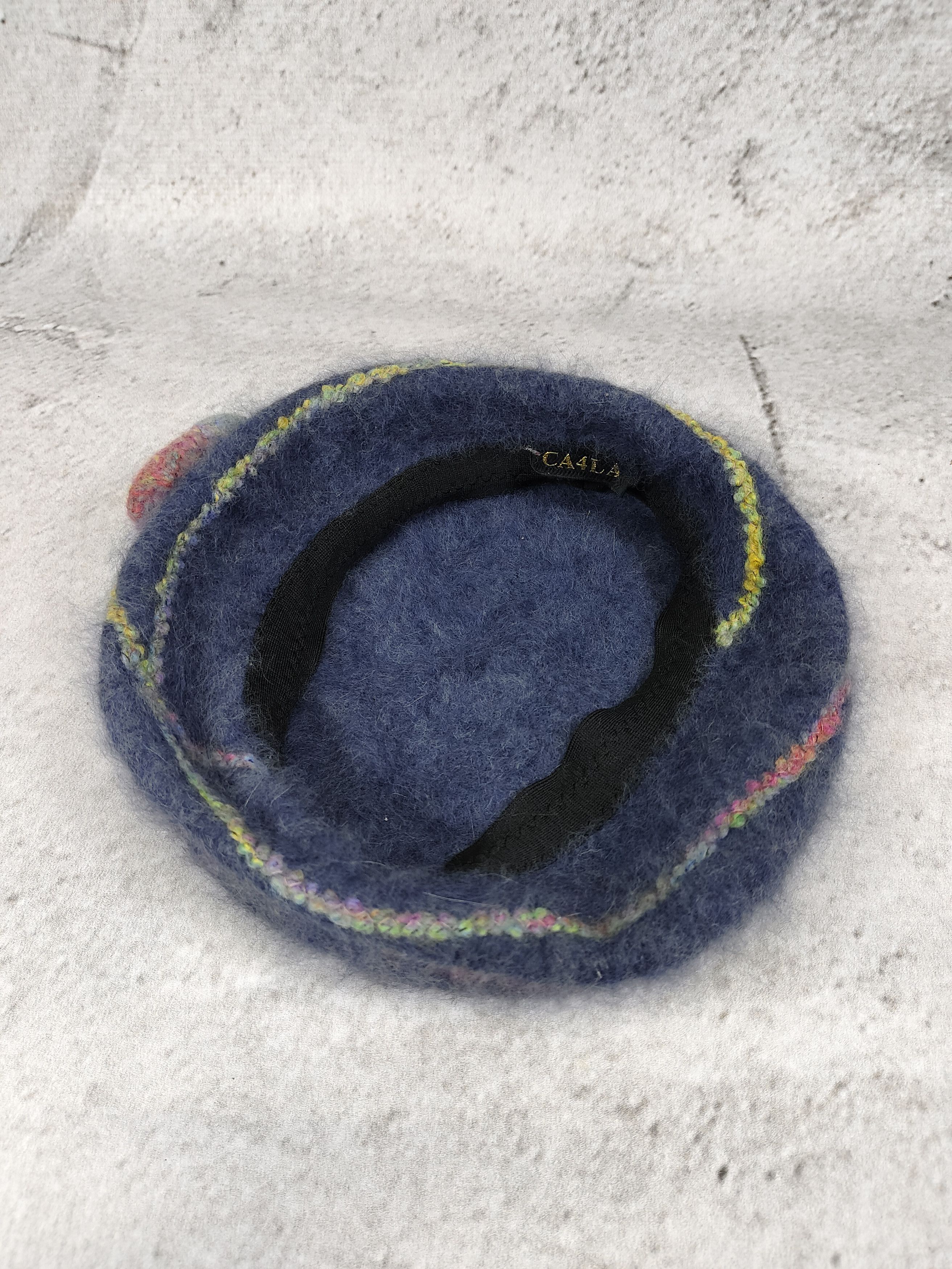 CA4LA CA4LA🇯🇵 3D Floral Applique Fuzzy Wool Mohair Beret Hat Size ONE SIZE - 7 Thumbnail