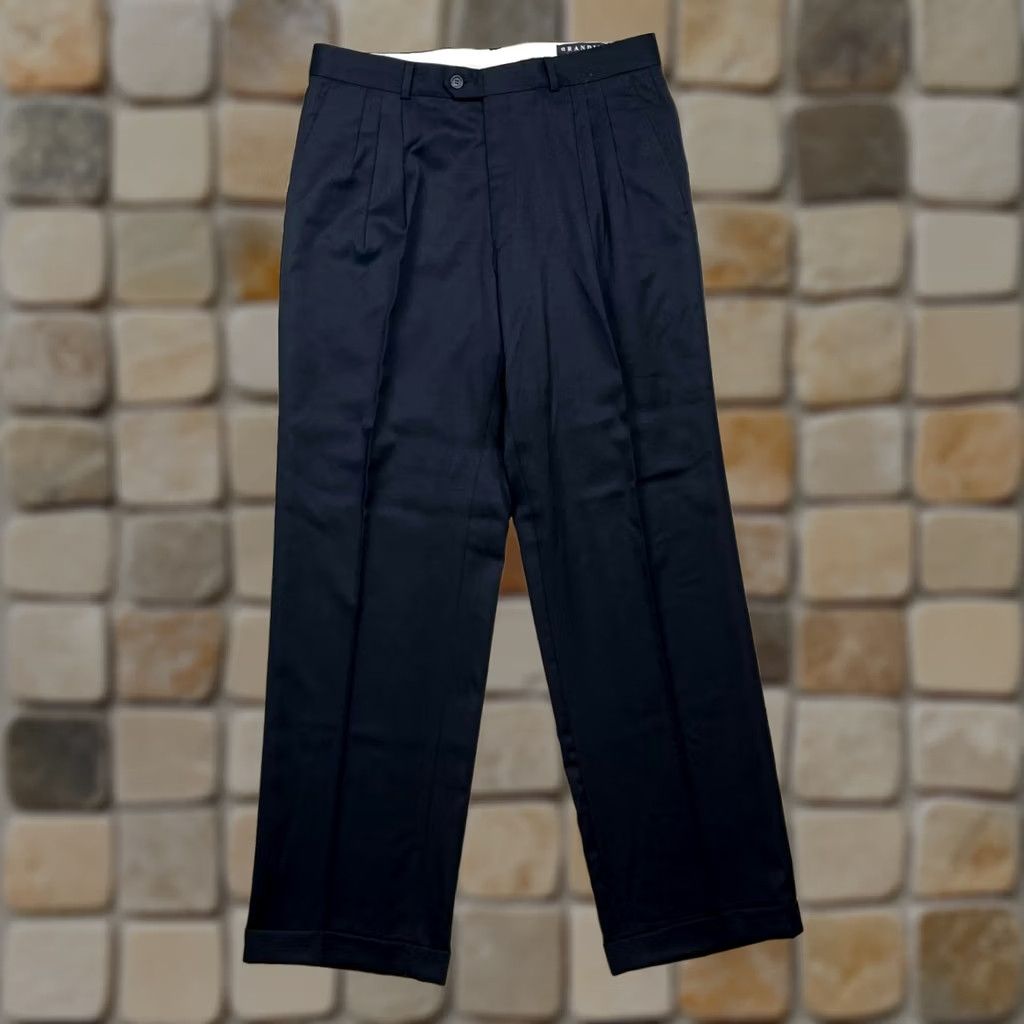 Vintage VINTAGE Brandini Trousers Wool 34x32 black dress pants Pleated Size US 34 / EU 50 - 1 Thumbnail
