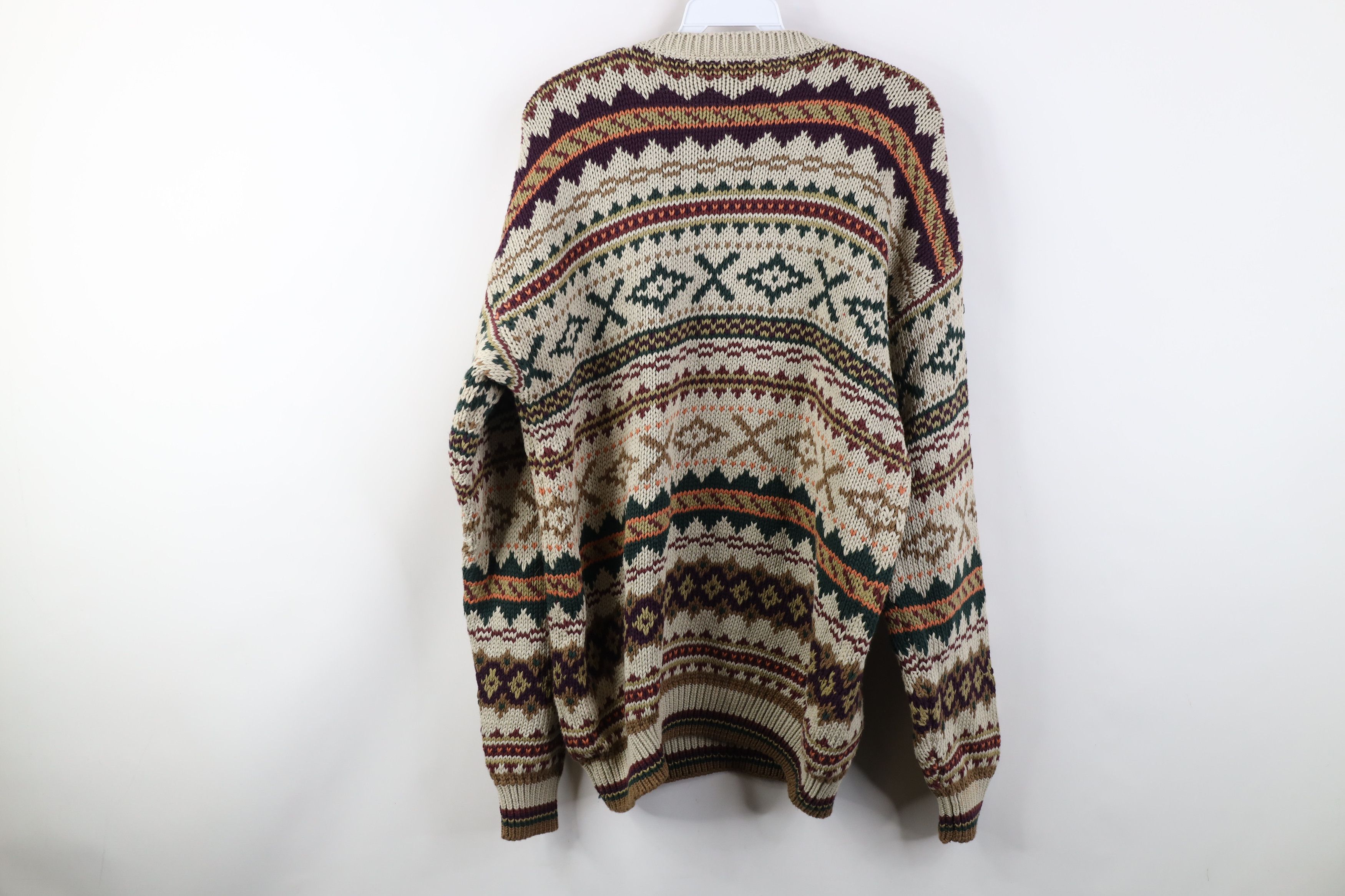 Vintage Deadstock Vintage 90s Streetwear Fair Isle Sweater Cotton Size US L / EU 52-54 / 3 - 8 Thumbnail