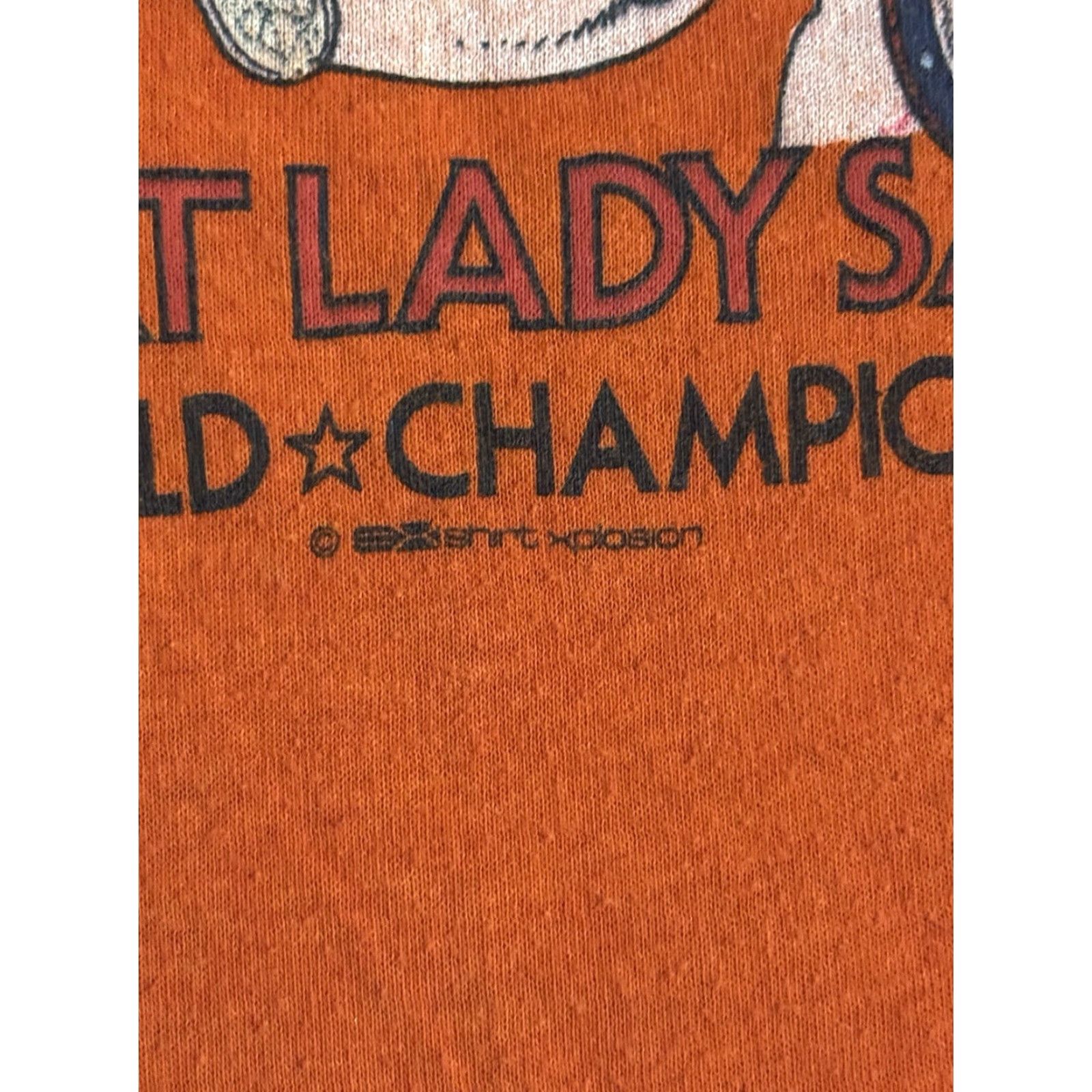 NBA VINTAGE Washington Bullets NBA World Champions The Fat Lady Sang T Shirt S Shirt Explosion T-Shirt Orange Mens 70s Sports 1970s Size US S / EU 44-46 / 1 - 3 Thumbnail