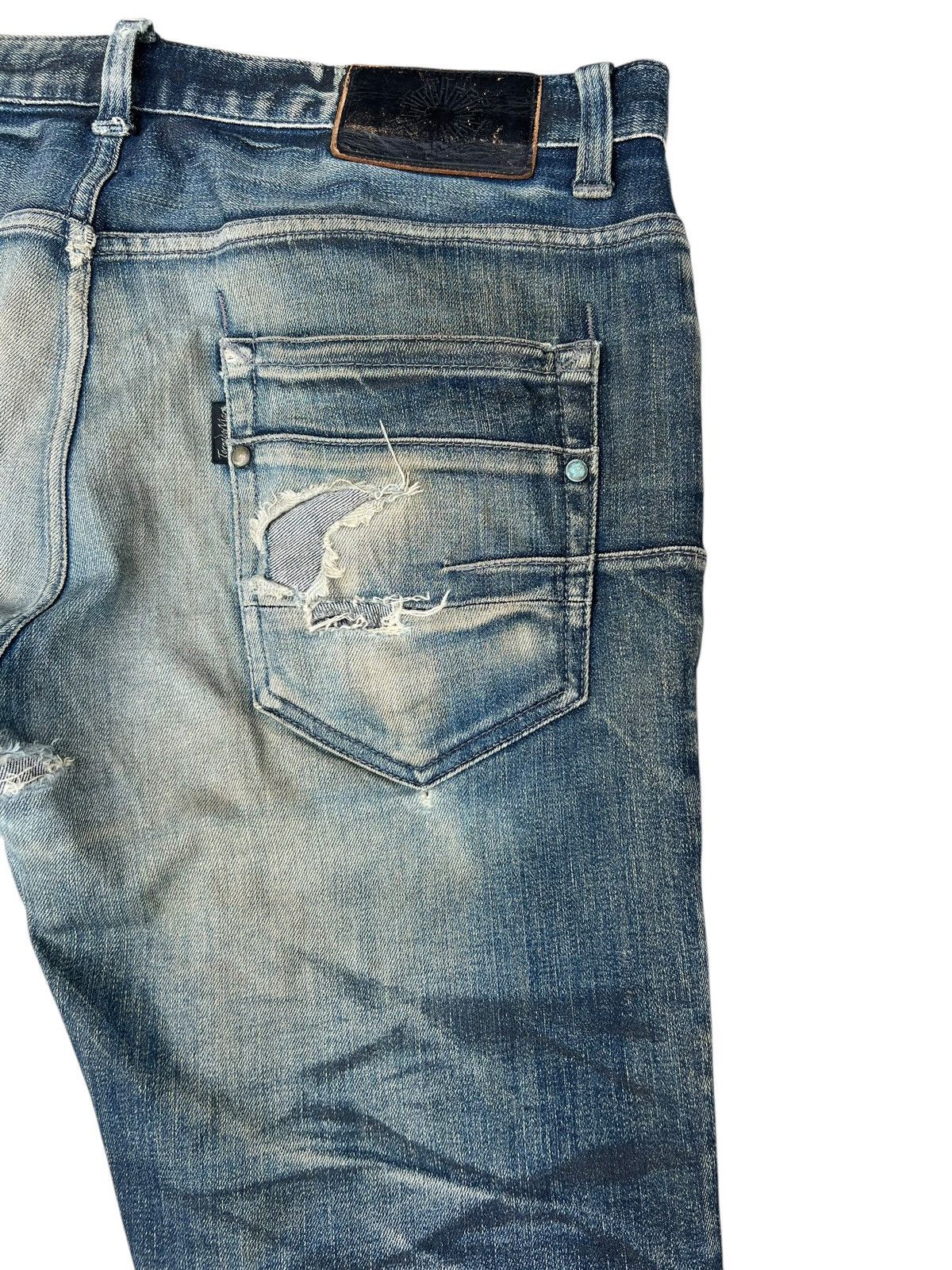 Tornado Mart Trashed Tornado Mart Japan Dirty Muddy Denim Jeans Distress Size US 33 - 17 Thumbnail