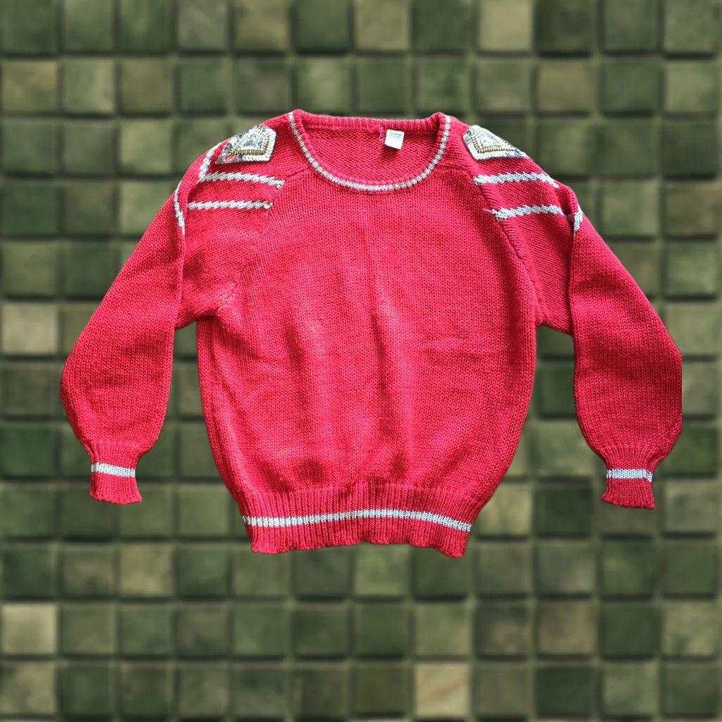 Vintage Vintage 1980s Red Sequin Christmas Holiday New Years Sweater - Womens Medium/Large Size M / US 6-8 / IT 42-44 - 1 Thumbnail