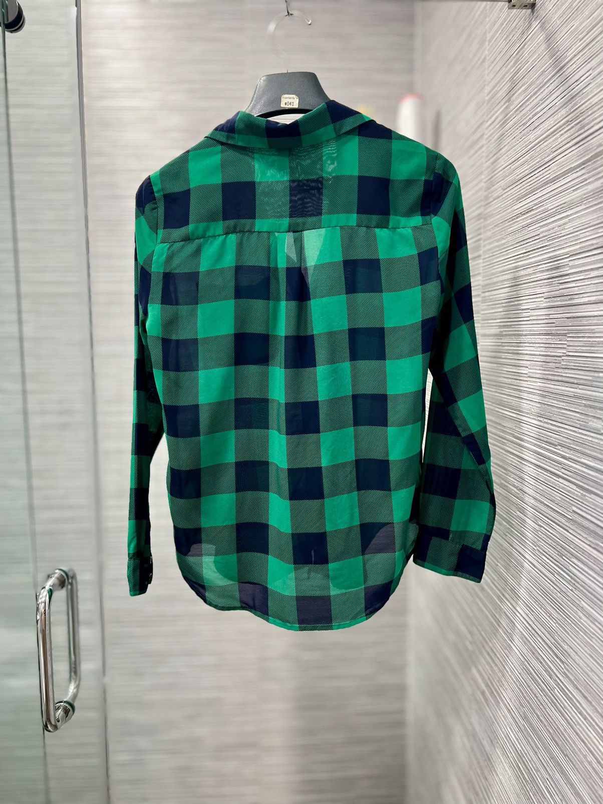 H&M H&M Women Green & Navy Plaid Long Sleeve Button-Down Shirt S Size S / US 4 / IT 40 - 7 Thumbnail