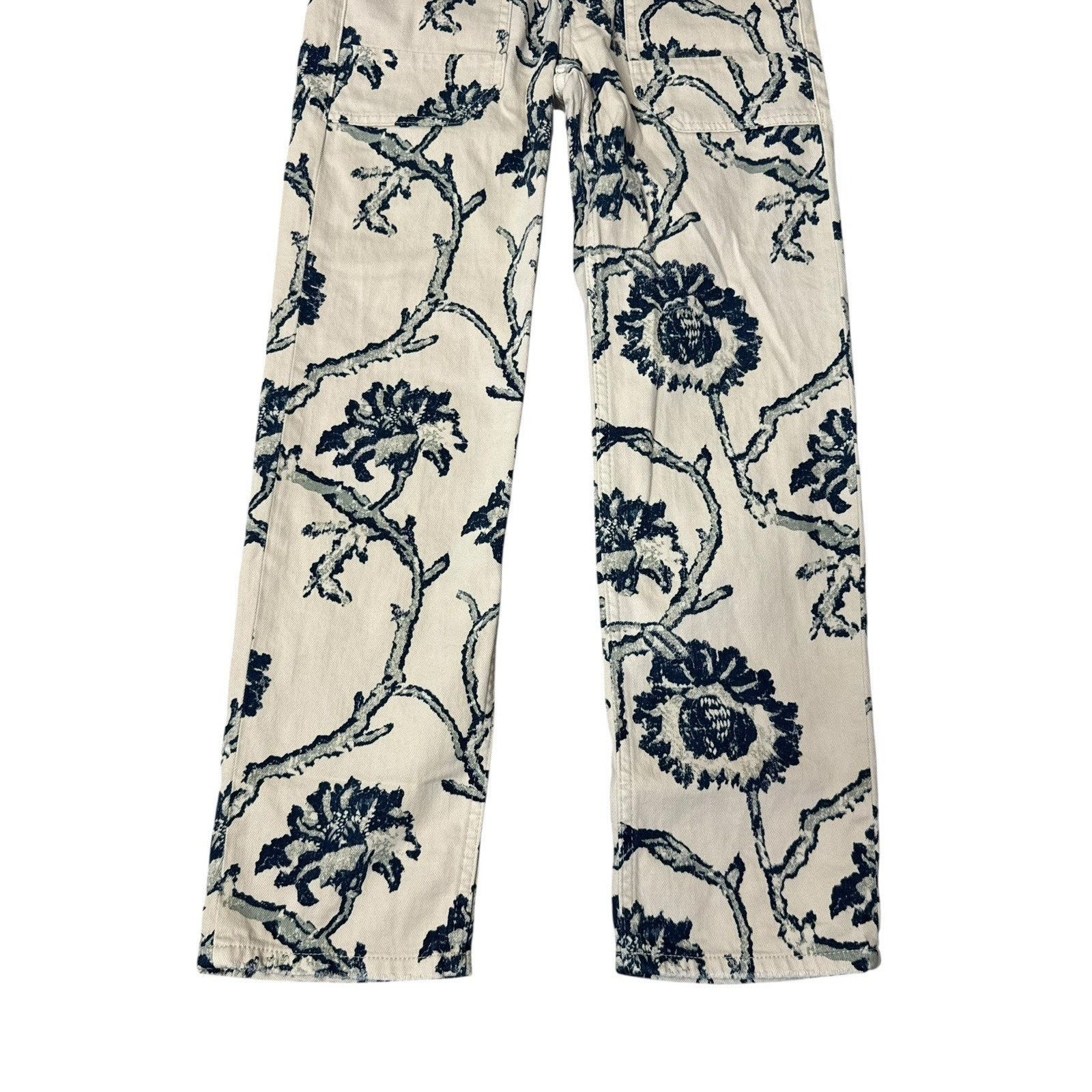 Anthropologie Anthropologie PILCRO The Painters Floral Denim Overalls 24 Size 24" / US 00 / IT 34 - 3 Thumbnail