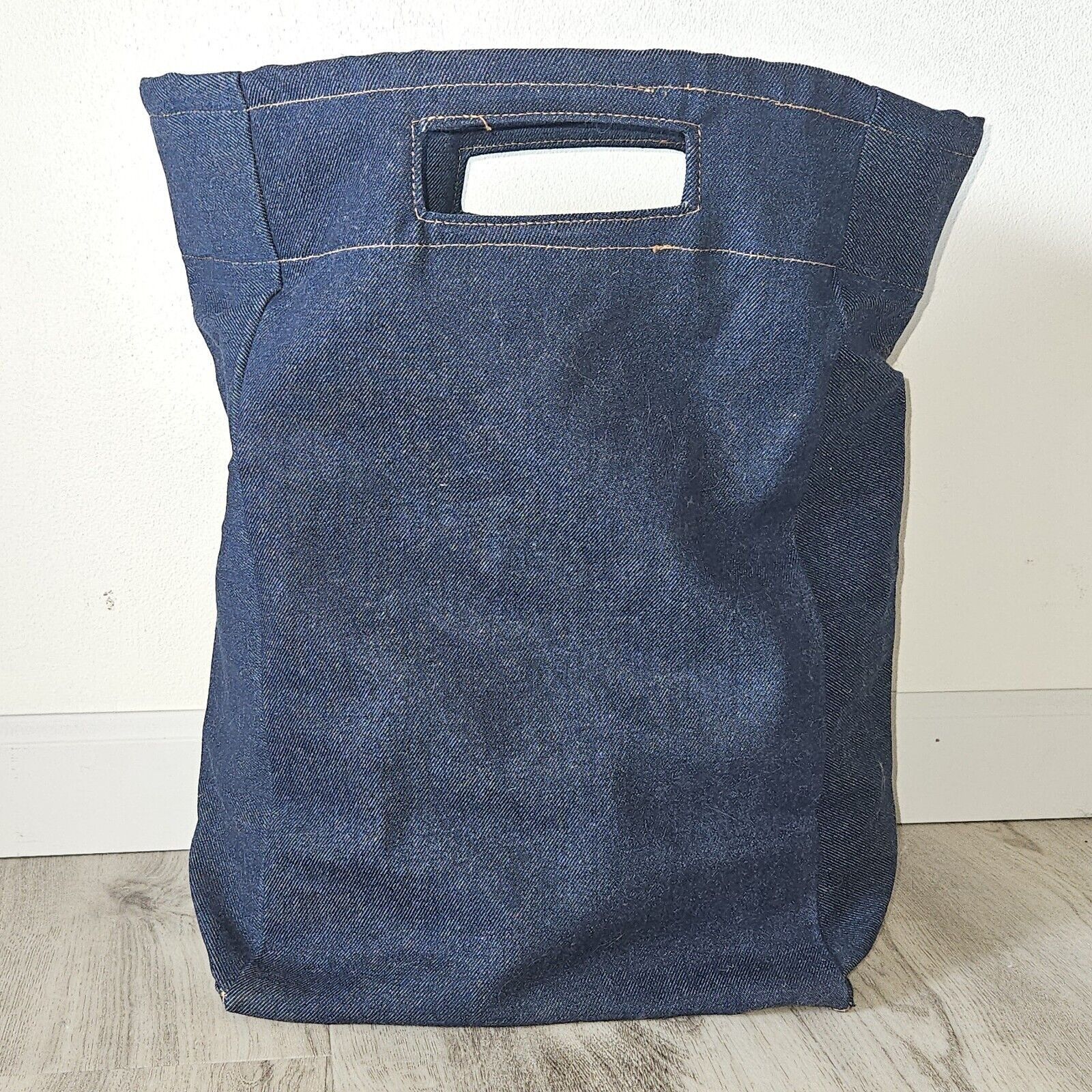 Handmade Prison Inmate Made Reusable Shopping Tote Blue Denim Bag Size ONE SIZE - 3 Thumbnail