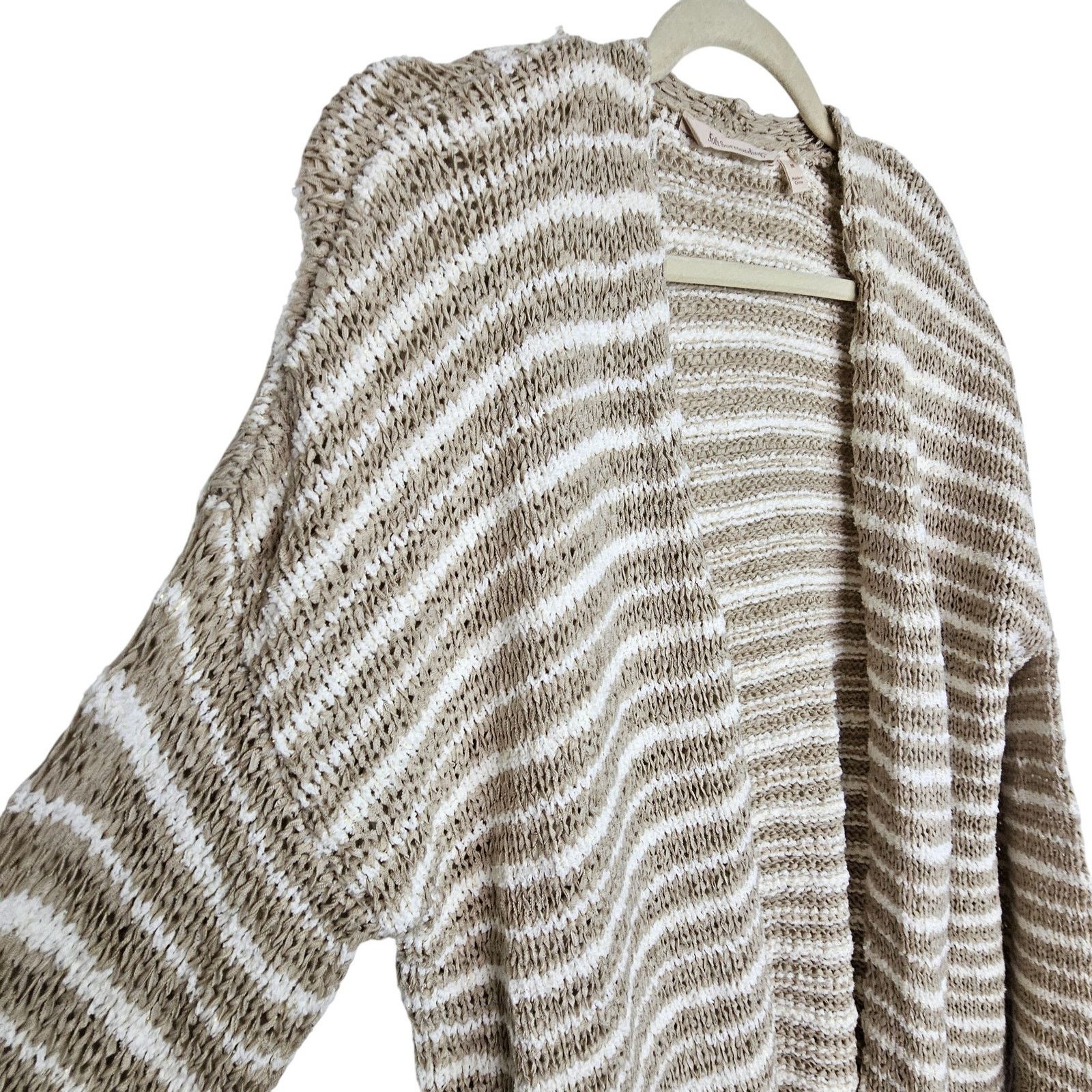 Soft Surroundings Soft Surroundings Womens Lucie Striped Knit Cardigan Sweater Size M / US 6-8 / IT 42-44 - 5 Thumbnail