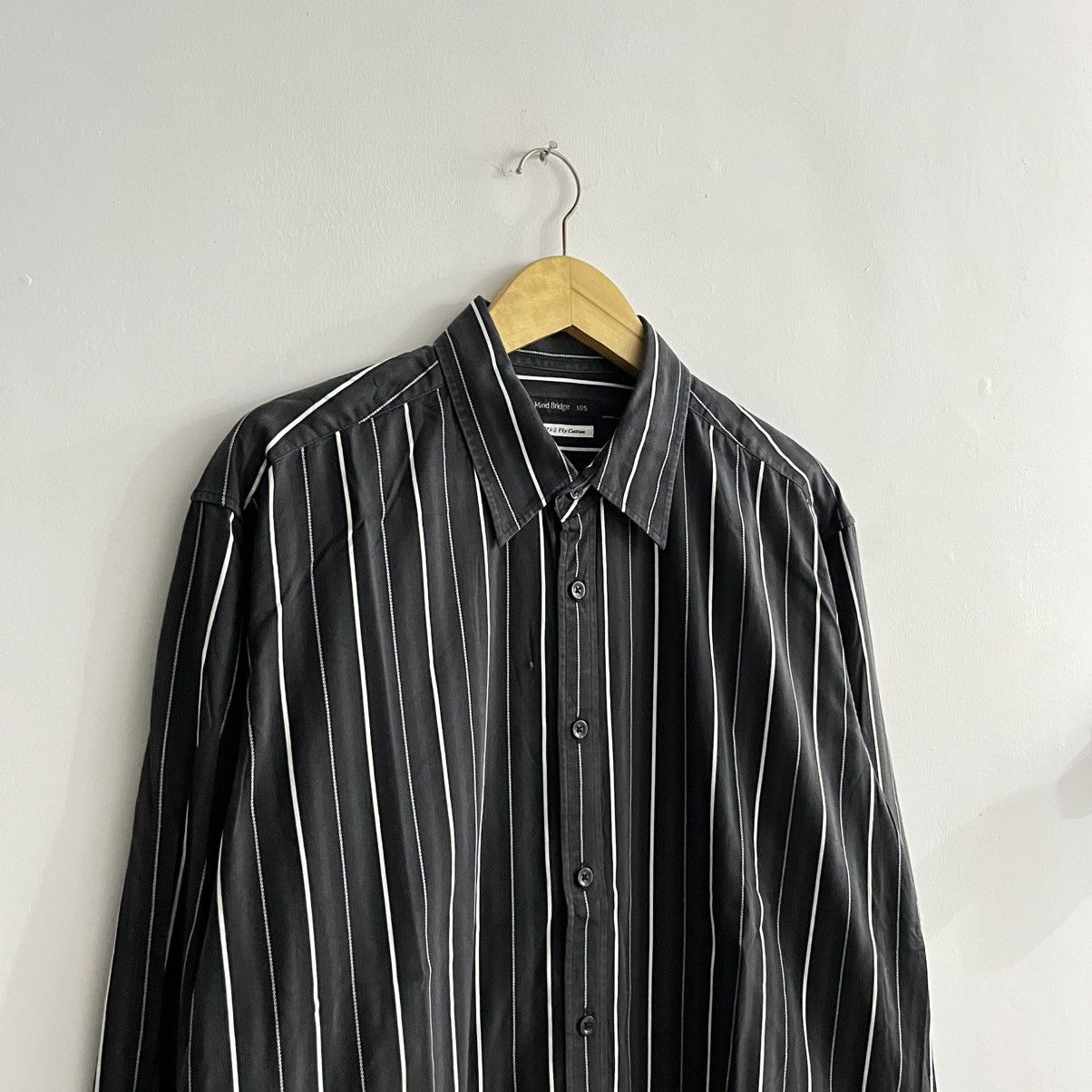 Japanese Brand Mind Bridge - Striped Iconic Longsleeve Button Up Size US XL / EU 56 / 4 - 3 Thumbnail