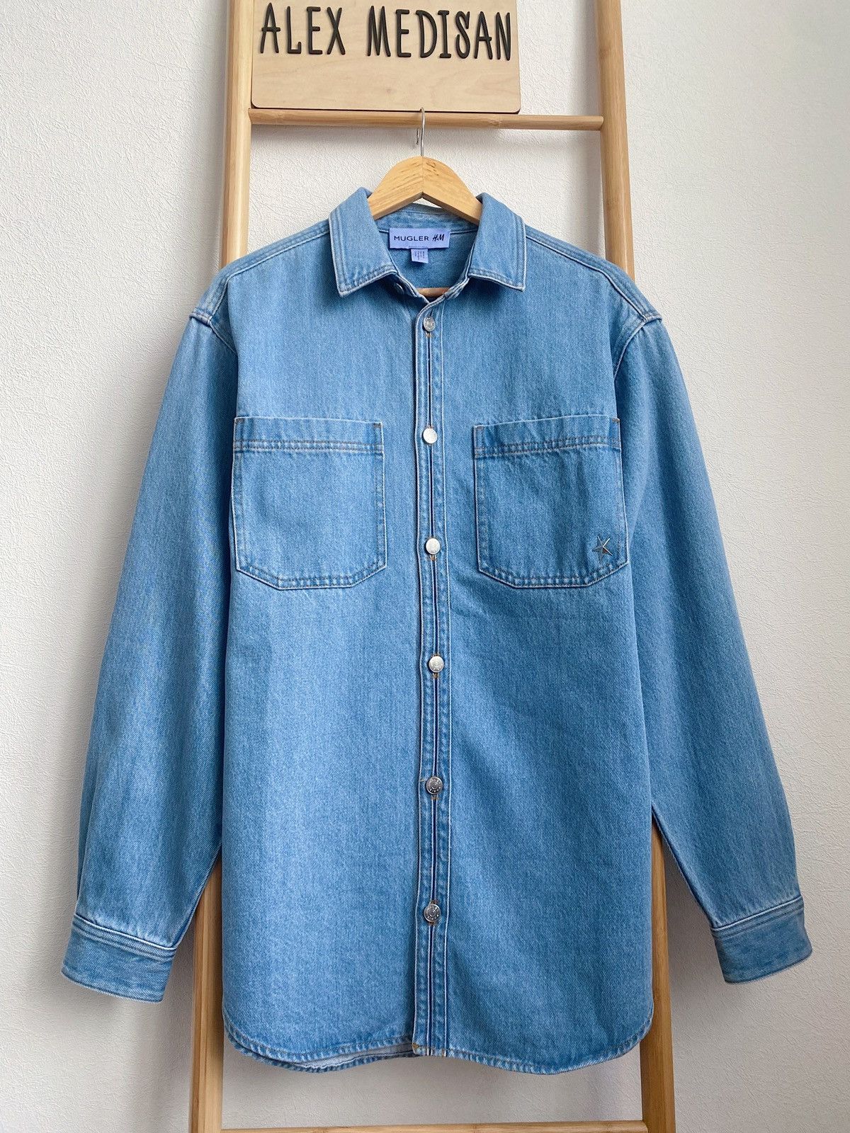 Mugler Mugler x H&M Light Denim Shirt Size M Size US M / EU 48-50 / 2 - 1 Thumbnail
