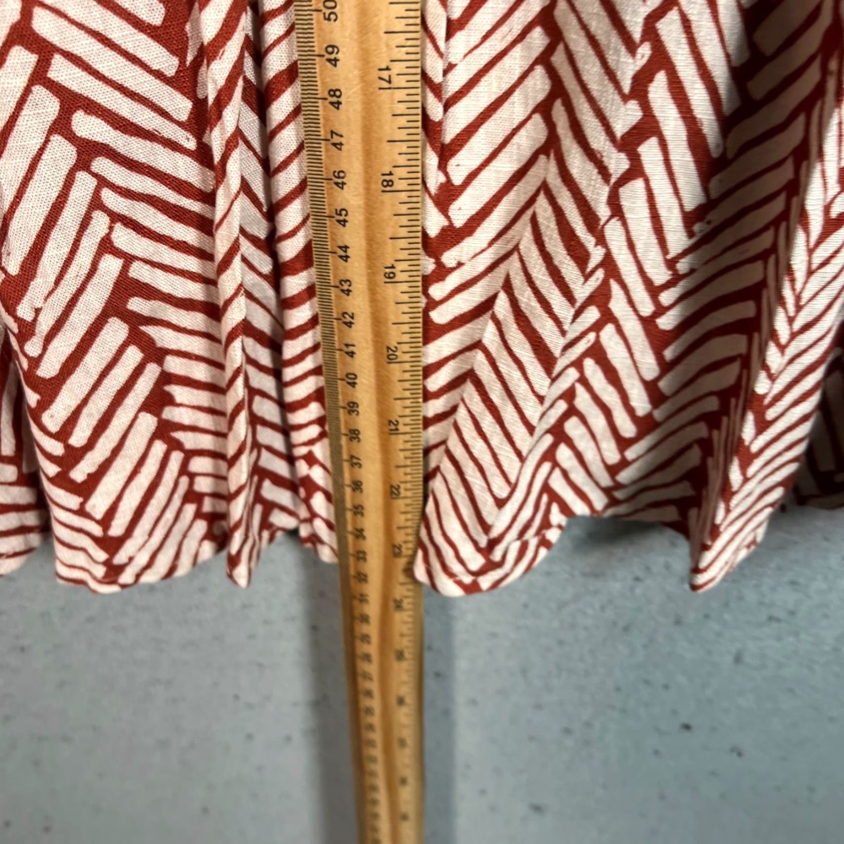 Vintage VRG GRL Womens Dress Mini Party/Cocktail Sleeveless Strapless Red Short 8 Cotton/Linen Blend Chevron Size M / US 6-8 / IT 42-44 - 7 Thumbnail