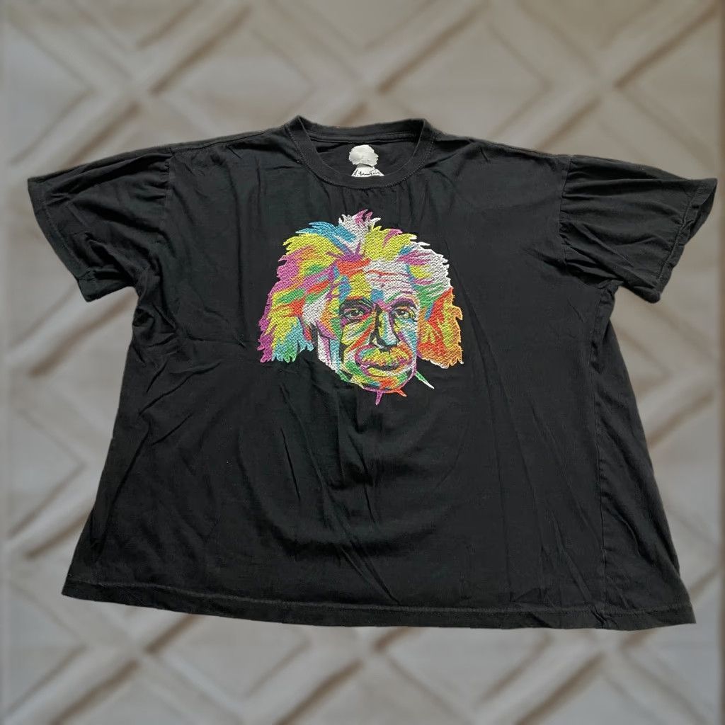 Vintage Albert Einstein T-Shirt Women Graphic Tee Black 2XL Short Sleeve Crew Neck Size XXL / US 16-18 / IT 52-54 - 1 Thumbnail