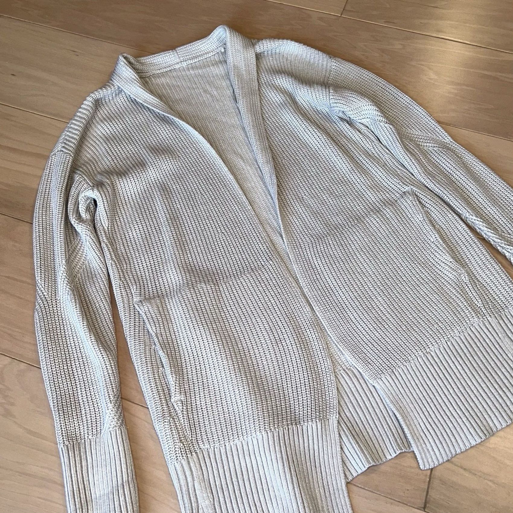 Lululemon VINTAGE Lululemon Cashlu Sweater Wrap Cardigan Women’s 4 Casual Knit V-Neck Long Sleeve Ivory Pockets Logo 90s Bohemian City Womens Size S / US 4 / IT 40 - 2 Thumbnail