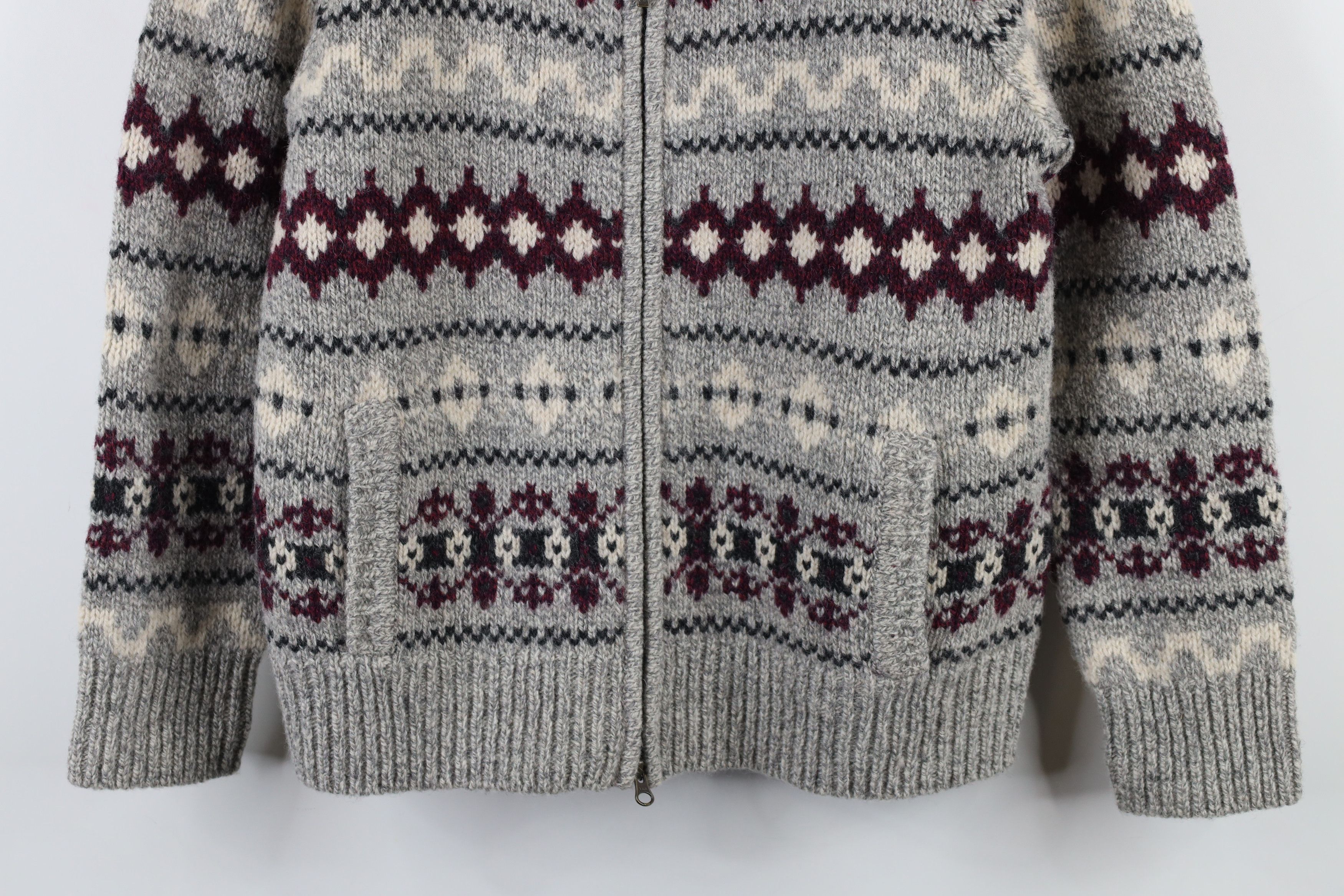 L.L. Bean × Vintage Vintage LL Bean Heavyweight Wool Fair Isle Full Zip Sweater Size M / US 6-8 / IT 42-44 - 3 Thumbnail