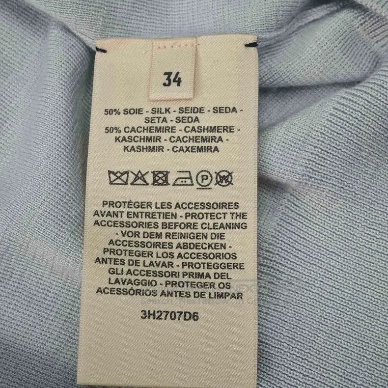 Hermes Hermes Light blue silk and cashmere cardigan Size XXS / US 00 / IT 34 - 6 Thumbnail