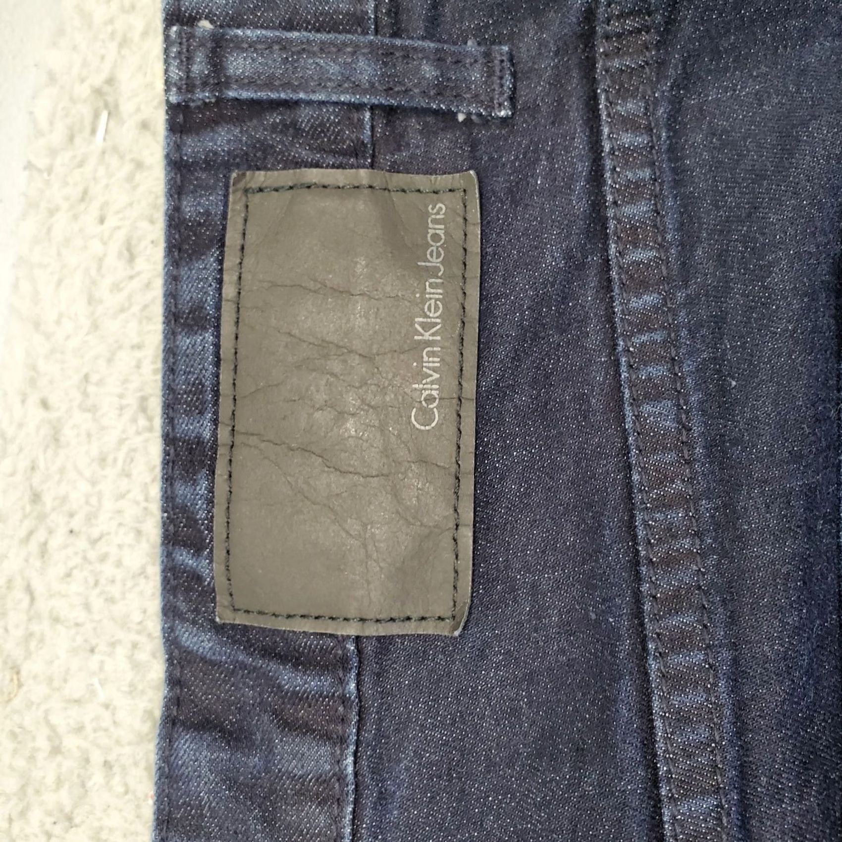 Calvin Klein Calvin Klein Jeans Mens 34 Navy Denim Casual Dark Wash Stretch Straight Leg Shirt? Size US 34 / EU 50 - 8 Thumbnail