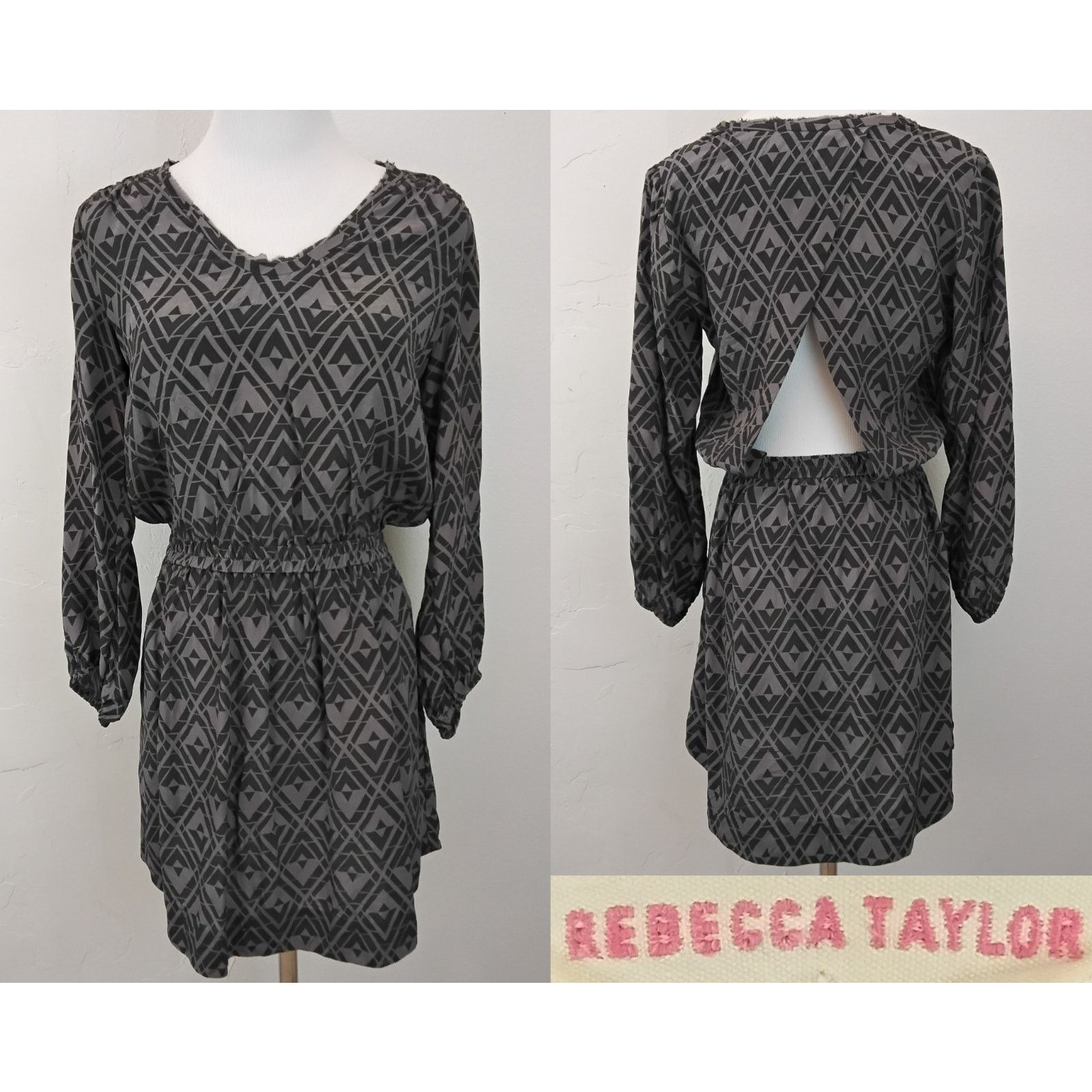 Rebecca Taylor Rebecca Taylor Dress Women's 2 Gray Geometric Pattern Size XS / US 0-2 / IT 36-38 - 1 Thumbnail